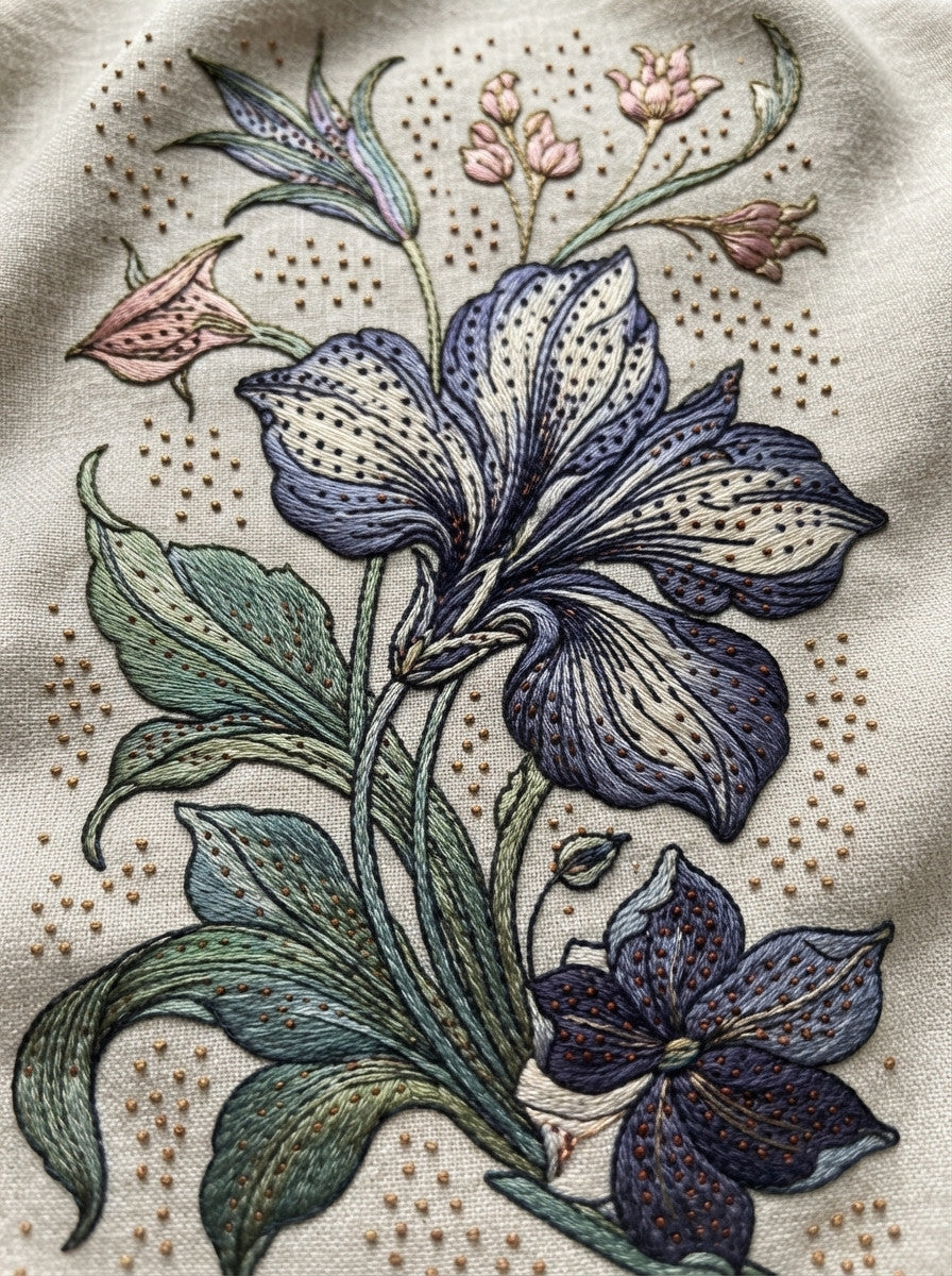 Garment Gift And Small Textile from Art Nouveau Botanical Embroidery Book 2, a digital embroidery design reference for machine embroidery designs, embroidery patterns and garment placement ideas.