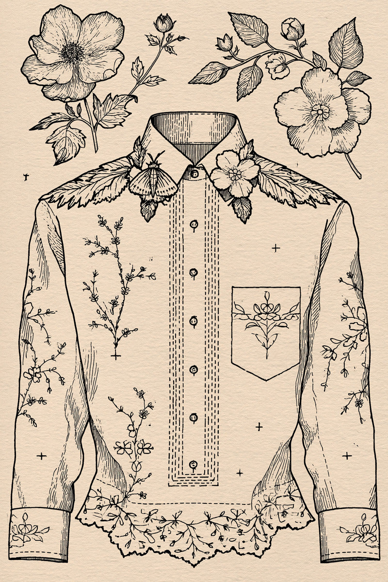 Garment Outline Placement Set Backstitch from Backstitch & Outline Designs Book 4, a digital embroidery design reference for machine embroidery designs, embroidery patterns and lace and broderie details.