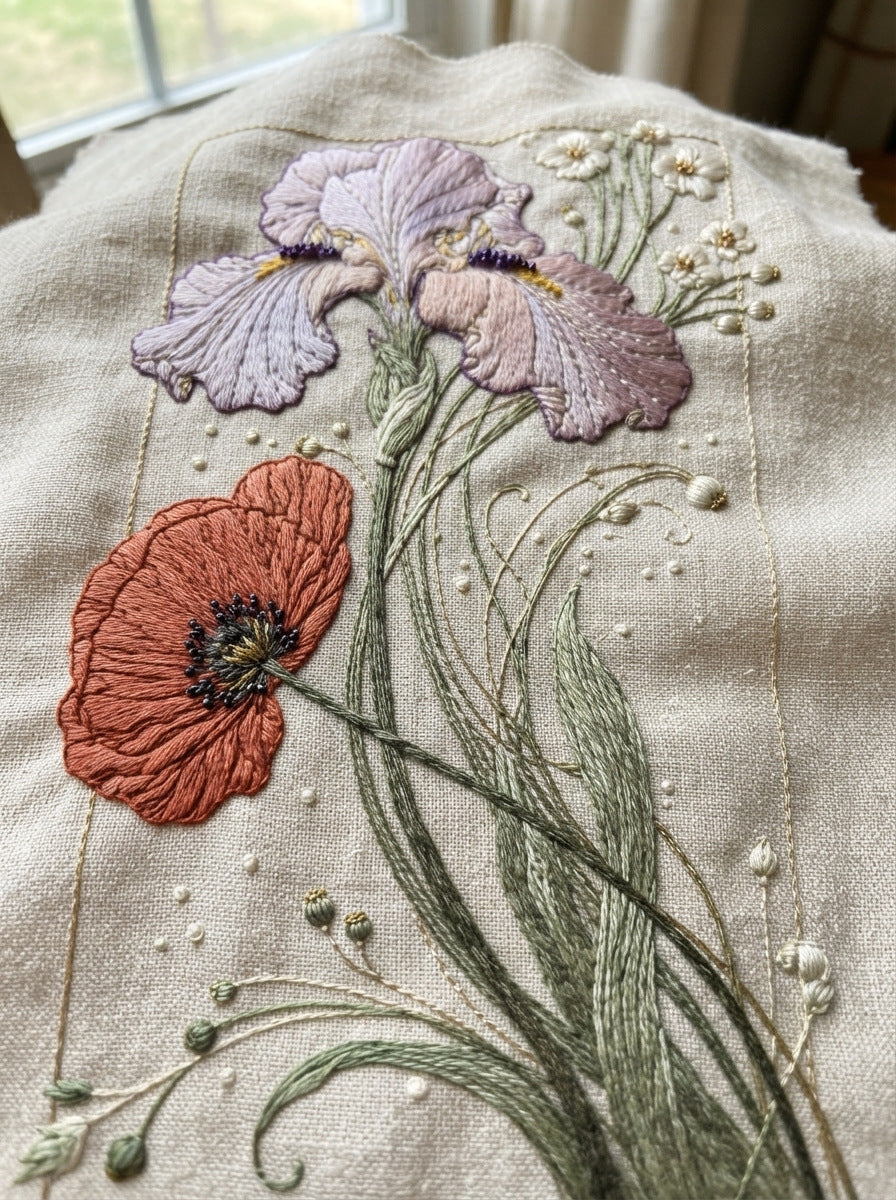 Garment Placements Gift Pouches Elegant from Art Nouveau Botanical Embroidery Book 3, a digital embroidery design reference for machine embroidery designs, embroidery patterns and lace and broderie details.