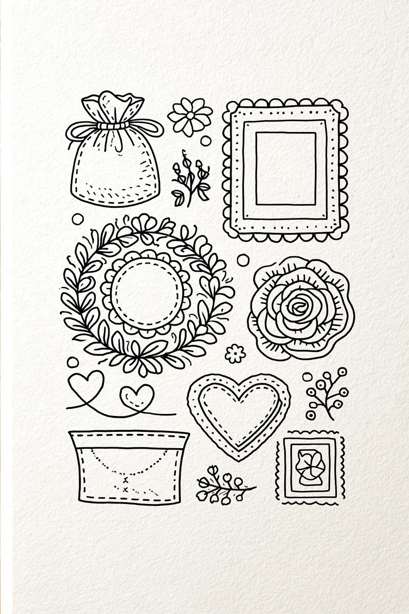 Gift Keepsake And Contemporary Motif from Line Art Embroidery Book 4, a digital embroidery design reference for machine embroidery designs, embroidery patterns and embroidery design reference.