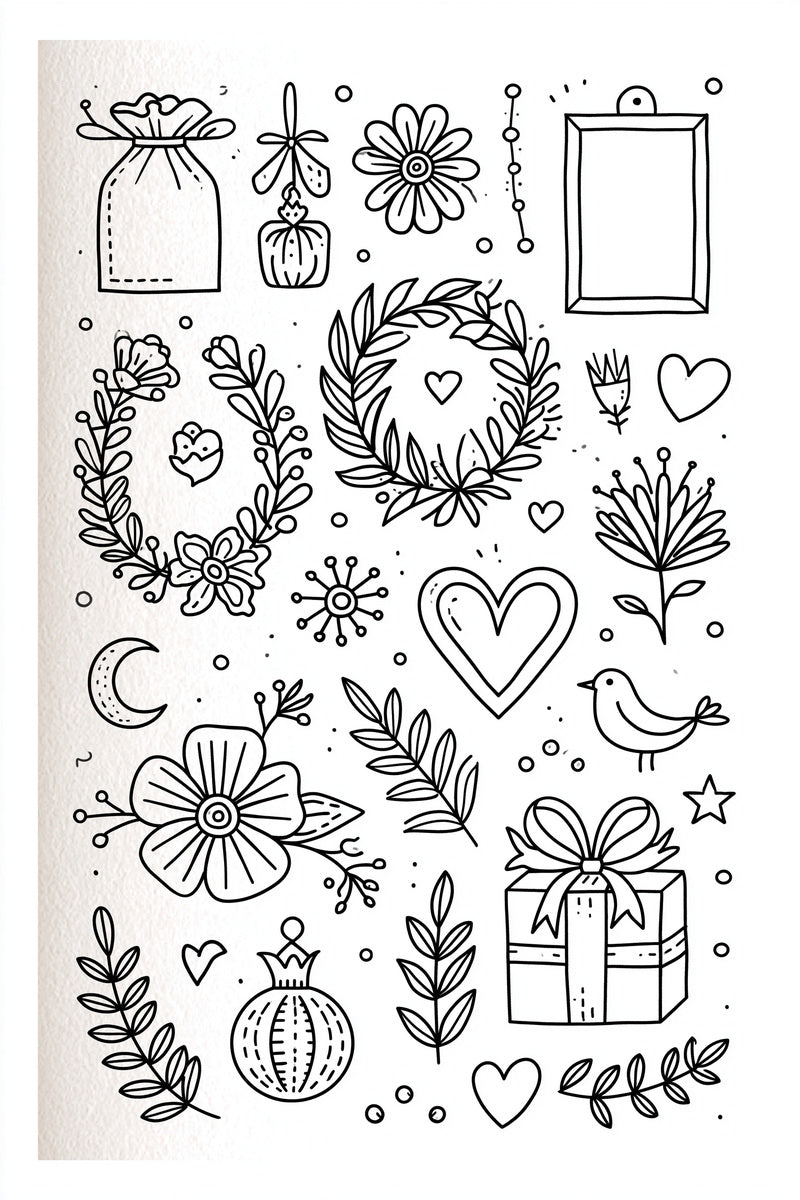 Gift Keepsake Line Art Library from Line Art Embroidery Book 3, a digital embroidery design reference for machine embroidery designs, embroidery patterns and embroidery design reference.