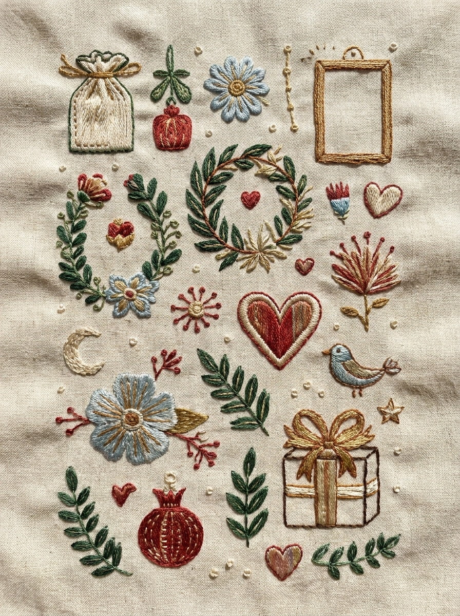 Gift Keepsake Line Art Library from Line Art Embroidery Book 3, a digital embroidery design reference for machine embroidery designs, embroidery patterns and embroidery design reference.