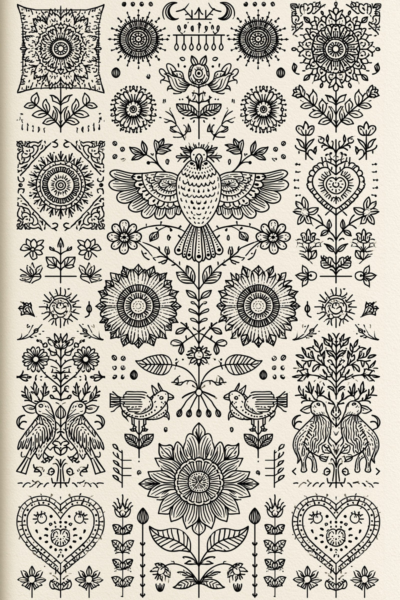 Global Folk Art Embroidery Pattern 04 from Global Folk Art Embroidery Book 3, a digital embroidery design reference for machine embroidery designs, embroidery patterns and embroidery design reference.