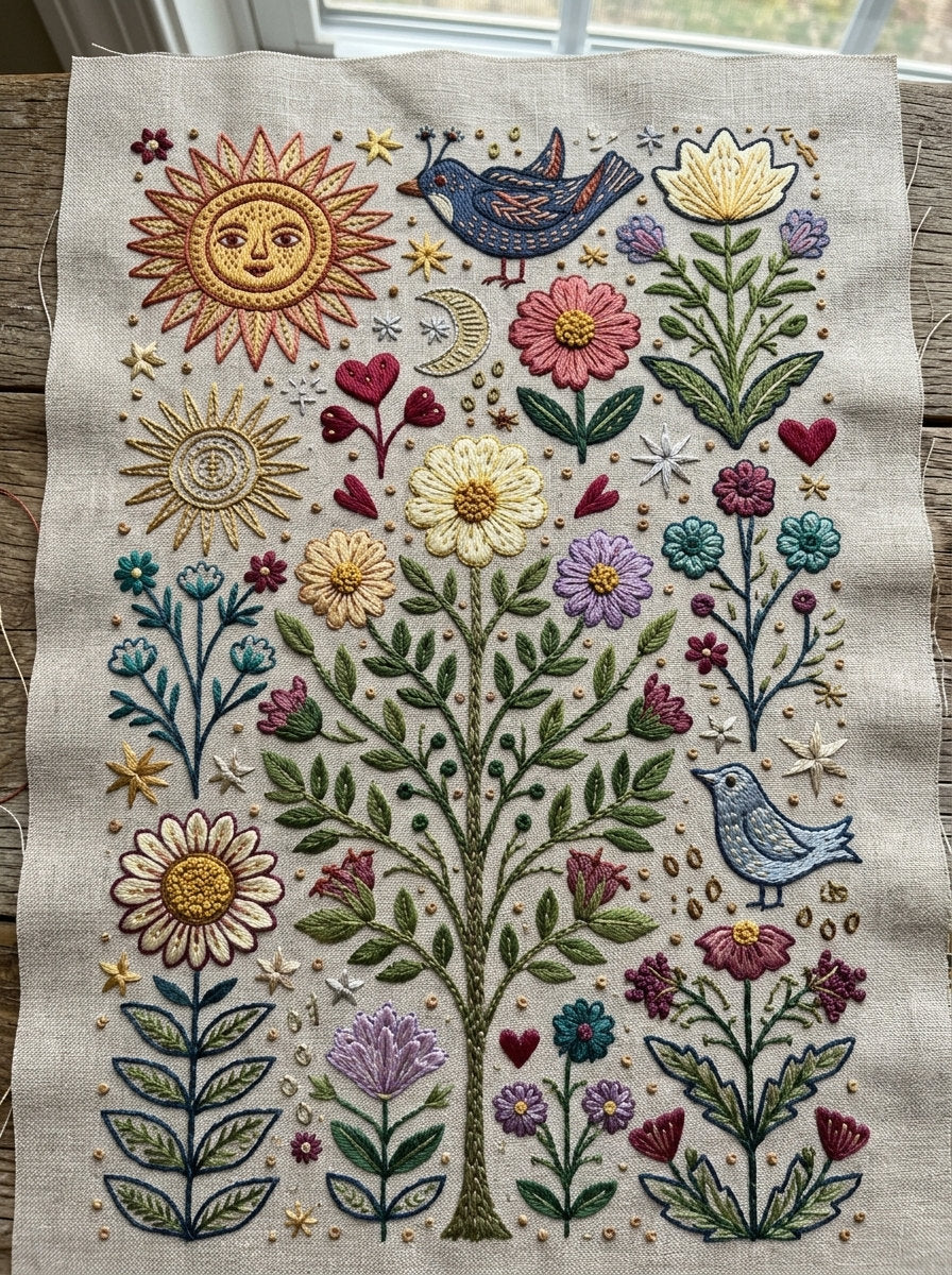 Global Folk Art Embroidery Pattern 2 from Global Folk Art Embroidery Book 1, a digital embroidery design reference for machine embroidery designs, embroidery patterns and embroidery design reference.