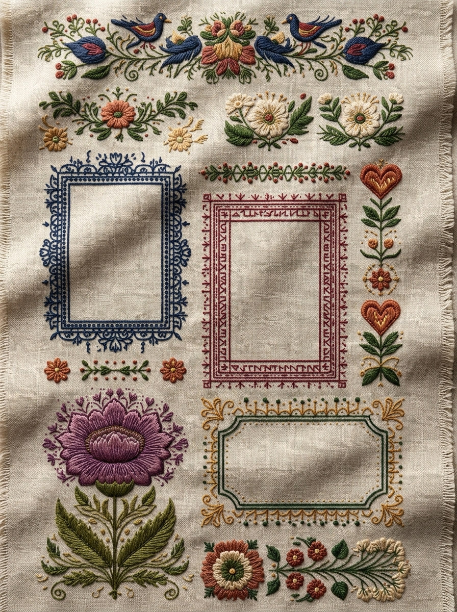 Global Folk Art Embroidery Pattern 2 from Global Folk Art Embroidery Book 4, a digital embroidery design reference for machine embroidery designs, embroidery patterns and embroidery design reference.