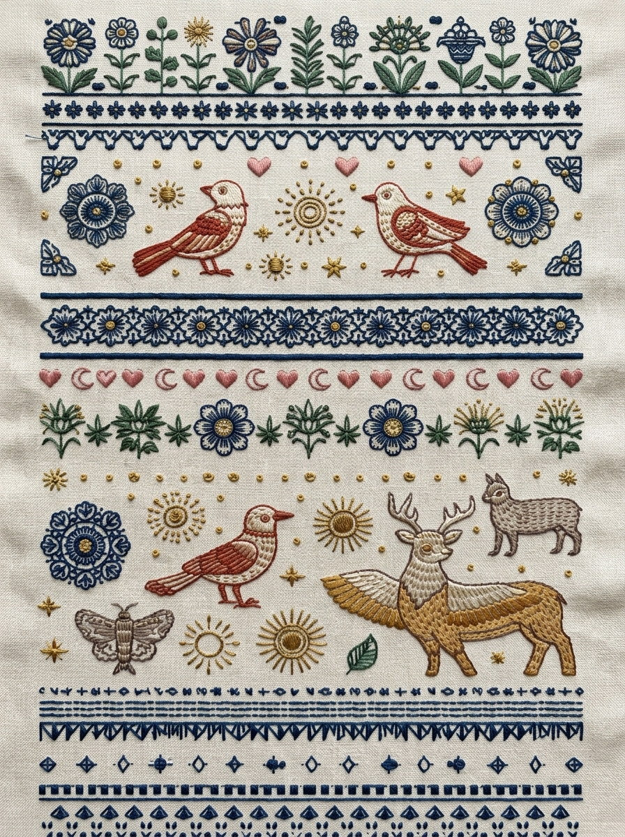 Global Folk Art Embroidery Pattern 3 from Global Folk Art Embroidery Book 3, a digital embroidery design reference for machine embroidery designs, embroidery patterns and embroidery design reference.