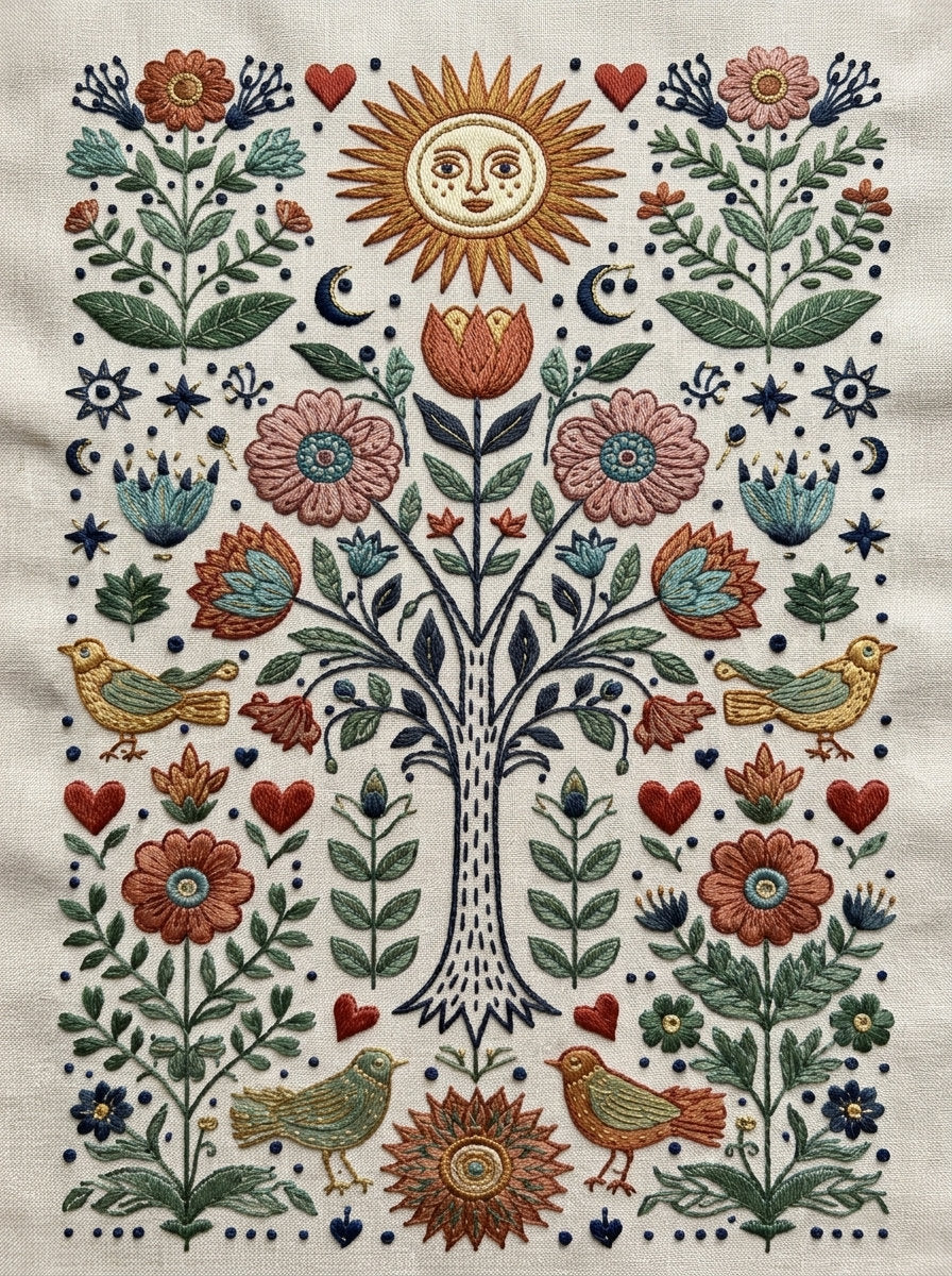 Global Folk Art Embroidery Pattern 3 from Global Folk Art Embroidery Book 2, a digital embroidery design reference for machine embroidery designs, embroidery patterns and embroidery design reference.