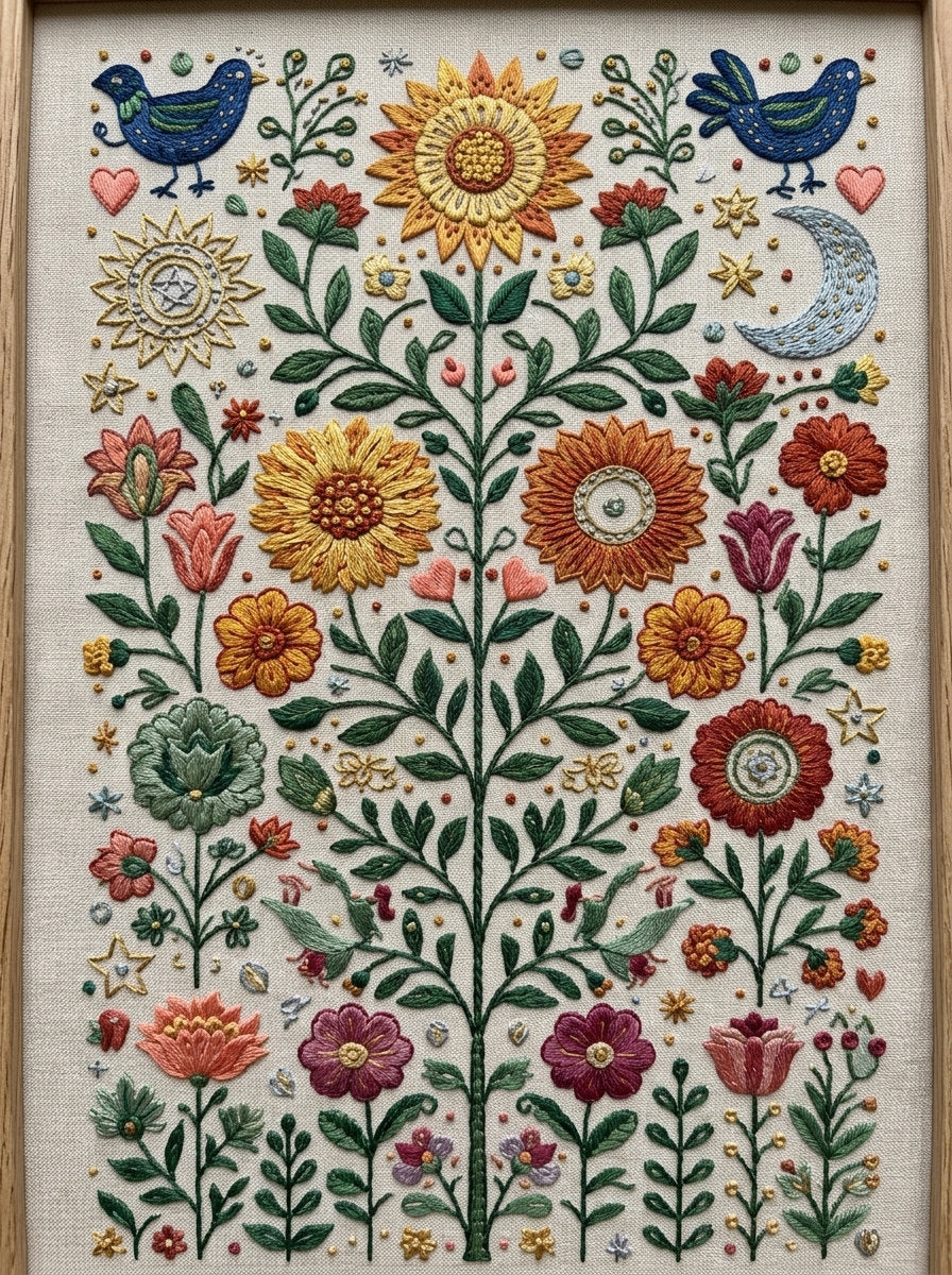 Global Folk Art Embroidery Pattern 5 from Global Folk Art Embroidery Book 2, a digital embroidery design reference for machine embroidery designs, embroidery patterns and embroidery design reference.