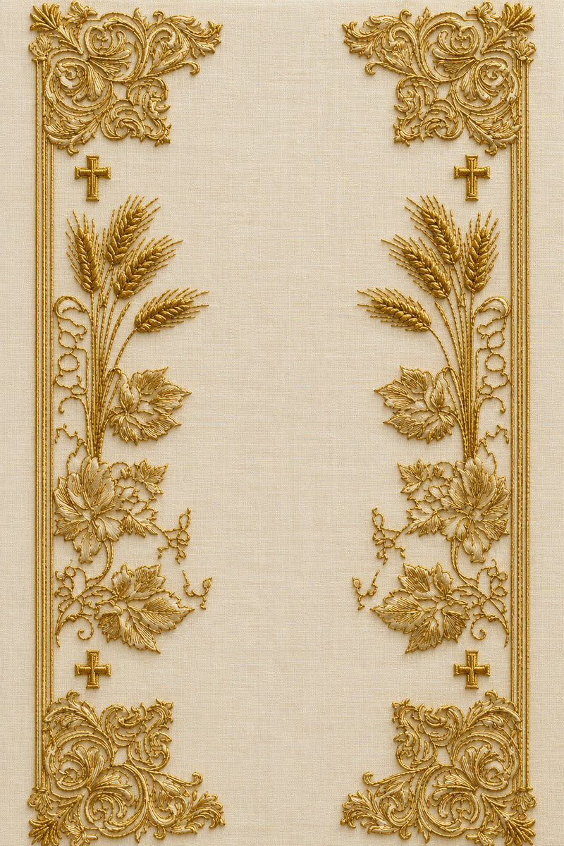 Goldwork Inspired Altar Border 02 from Church Embroidery & Sacred Ornament Book 3, a digital embroidery design reference for machine embroidery designs, embroidery patterns and border and edge embroidery.