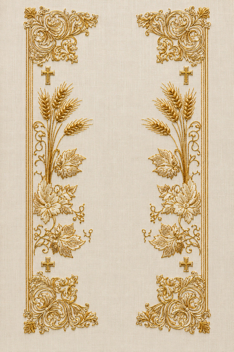 Goldwork Inspired Altar Border from Church Embroidery & Sacred Ornament Book 3, a digital embroidery design reference for machine embroidery designs, embroidery patterns and border and edge embroidery.