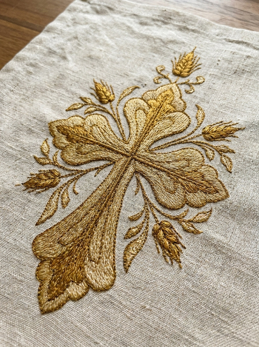 Goldwork Inspired Cross Ornament from Church Embroidery & Sacred Ornament Book 2, a digital embroidery design reference for machine embroidery designs, embroidery patterns and embroidery design reference.