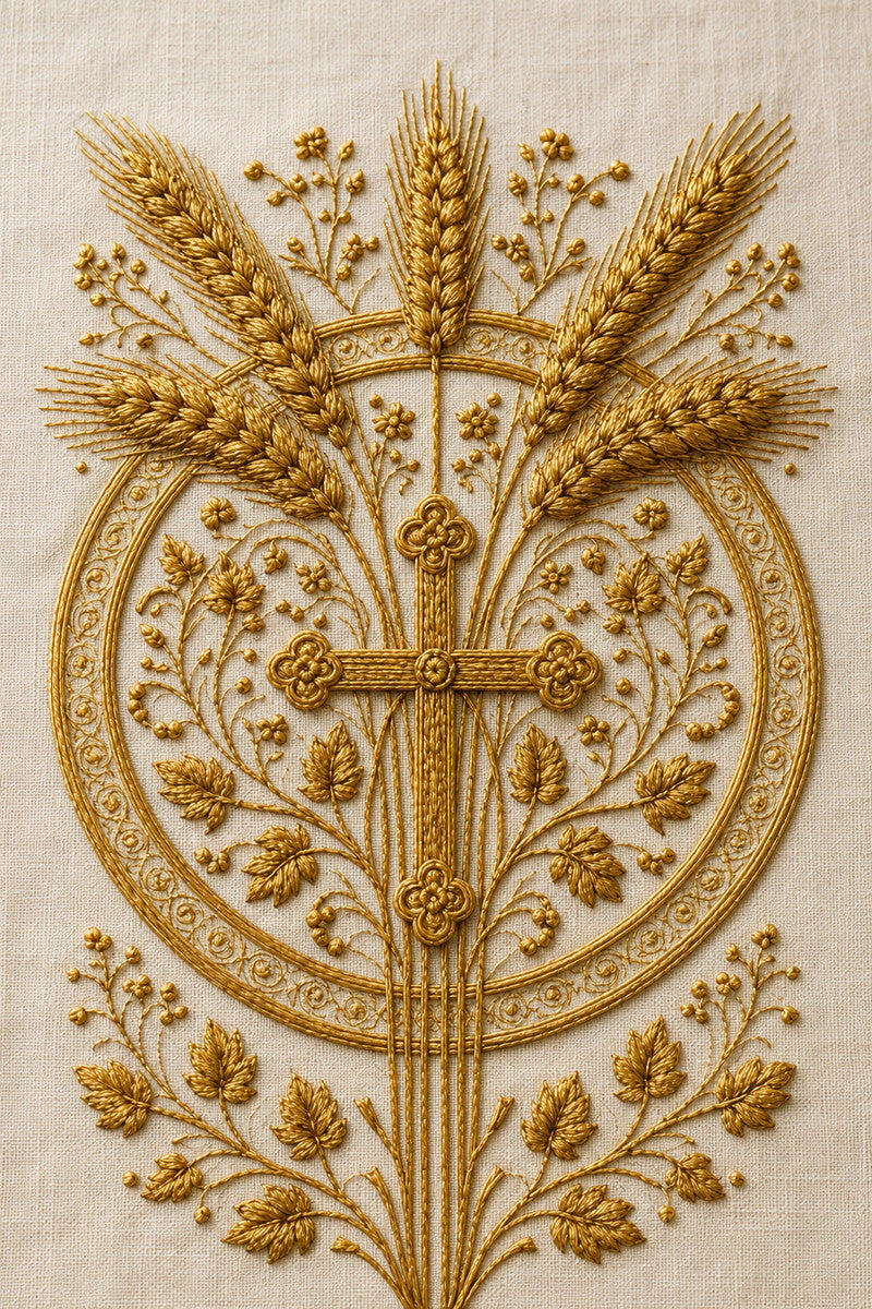 Goldwork Inspired Ecclesiastical Medallion 1 from Church Embroidery & Sacred Ornament Book 4, a digital embroidery design reference for machine embroidery designs, embroidery patterns and embroidery design reference.