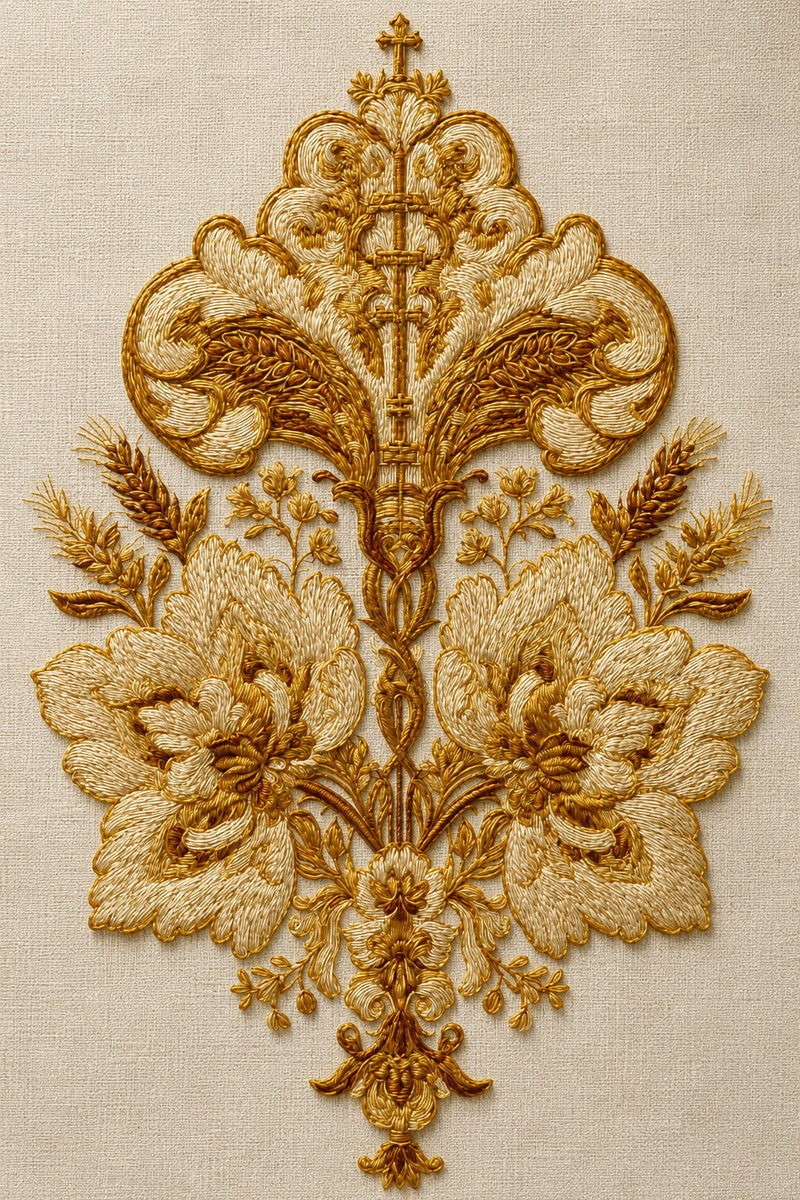 Goldwork Inspired Vestment Panel 1 from Church Embroidery & Sacred Ornament Book 4, a digital embroidery design reference for machine embroidery designs, embroidery patterns and embroidery design reference.