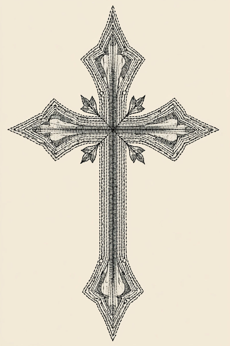 Gothic Cross Ornament from Church Embroidery & Sacred Ornament Book 2, a digital embroidery design reference for machine embroidery designs, embroidery patterns and embroidery design reference.