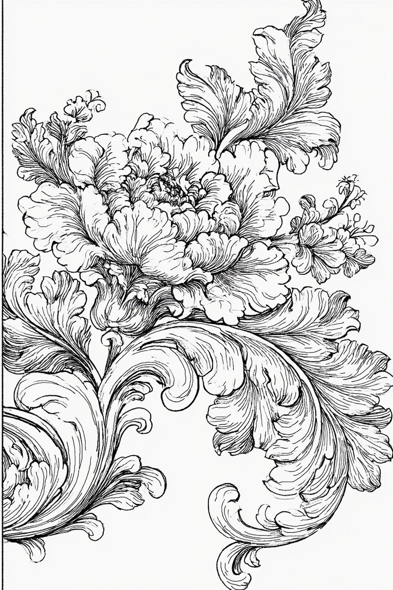 Grand Baroque Border Placement from Baroque Scrollwork & Luxury Ornament Book 4, a digital embroidery design reference for machine embroidery designs, embroidery patterns and border and edge embroidery.