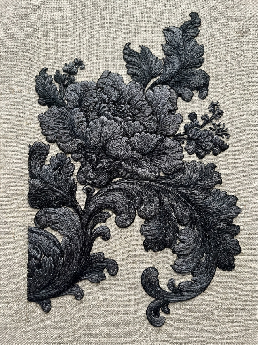 Grand Baroque Border Placement from Baroque Scrollwork & Luxury Ornament Book 4, a digital embroidery design reference for machine embroidery designs, embroidery patterns and border and edge embroidery.
