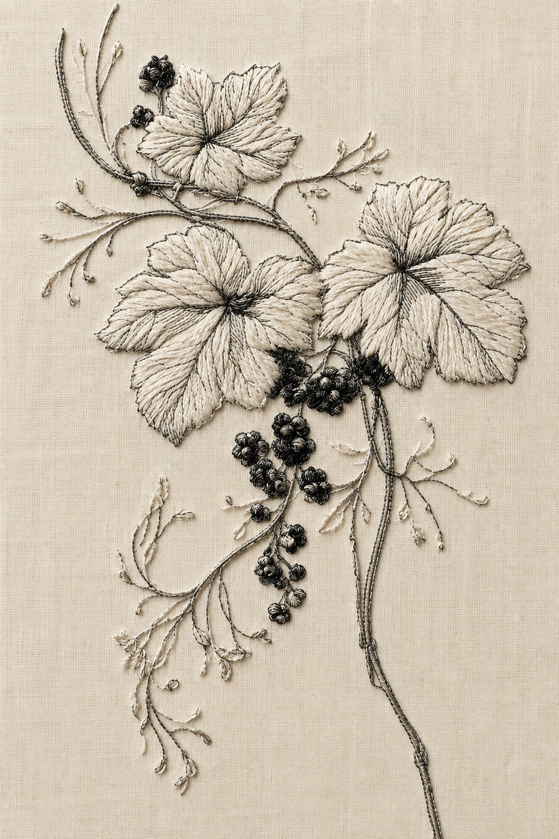 Grapevine Eucharistic Motif 1 from Church Embroidery & Sacred Ornament Book 4, a digital embroidery design reference for machine embroidery designs, embroidery patterns and embroidery design reference.