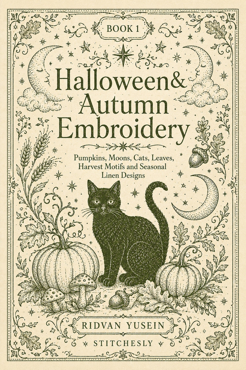 Halloween And Autumn Embroidery 1 Book from Halloween & Autumn Embroidery Book 1, a digital embroidery design reference for machine embroidery designs, embroidery patterns and seasonal embroidery motifs.