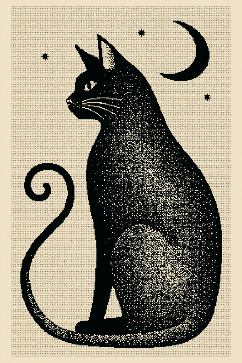 Halloween Black Cat Motif Halloween from Halloween & Autumn Embroidery Book 1, a digital embroidery design reference for machine embroidery designs, embroidery patterns and seasonal embroidery motifs.