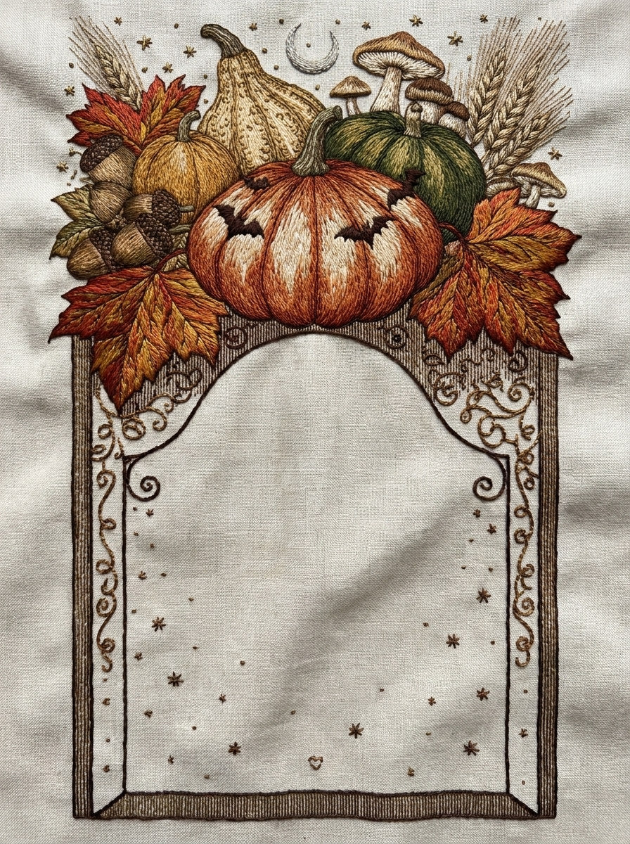 Halloween Gift Pouch Motif Halloween from Halloween & Autumn Embroidery Book 3, a digital embroidery design reference for machine embroidery designs, embroidery patterns and seasonal embroidery motifs.