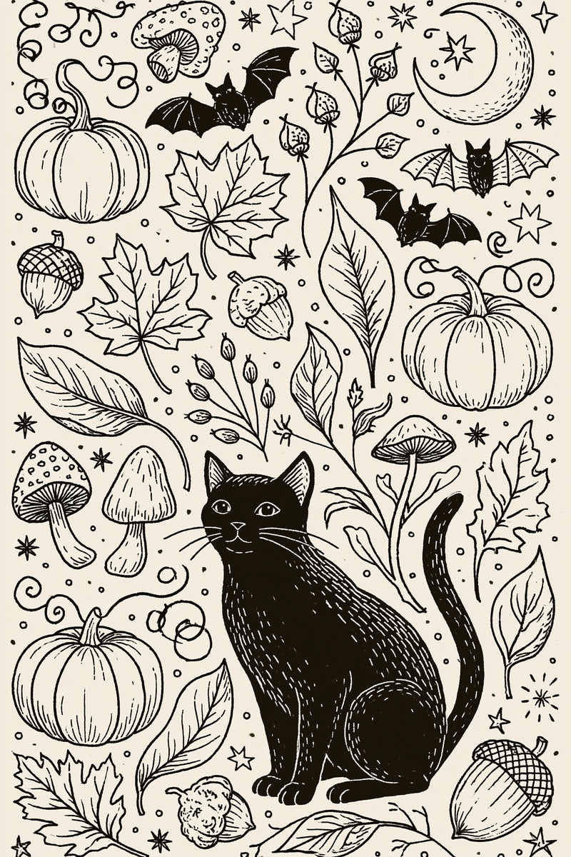 Halloween Mini Motif Library Plate from Halloween & Autumn Embroidery Book 2, a digital embroidery design reference for machine embroidery designs, embroidery patterns and seasonal embroidery motifs.