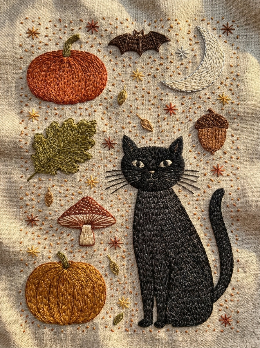 Halloween Mini Motif Set Halloween from Halloween & Autumn Embroidery Book 4, a digital embroidery design reference for machine embroidery designs, embroidery patterns and seasonal embroidery motifs.