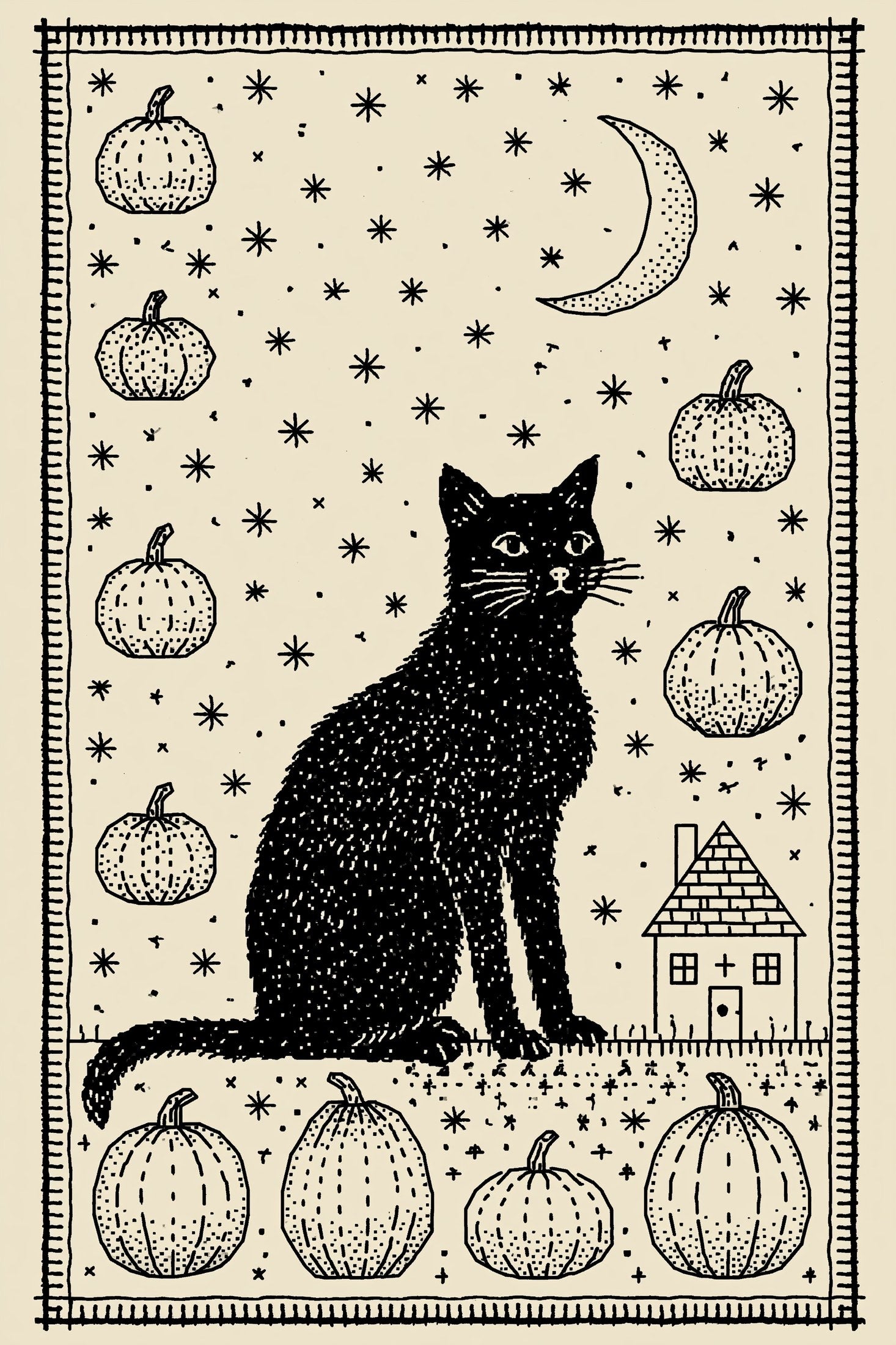 Digital PDF embroidery design bundle cover preview for Monochrome Stitch Language Bundle 4, featuring curated embroidery patterns, motif library references and textile design… - preview 25