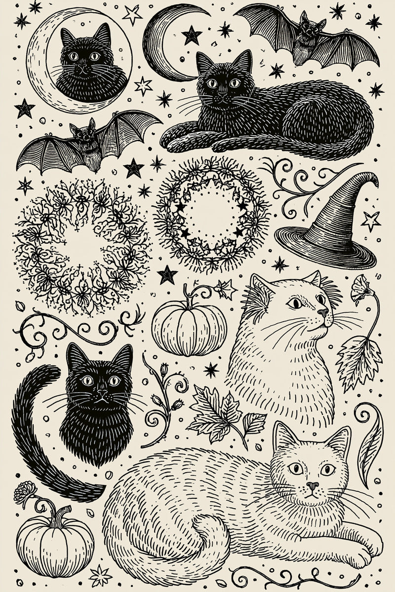 Halloween Symbol Library Plate Halloween 02 from Halloween & Autumn Embroidery Book 1, a digital embroidery design reference for machine embroidery designs, embroidery patterns and seasonal embroidery motifs.