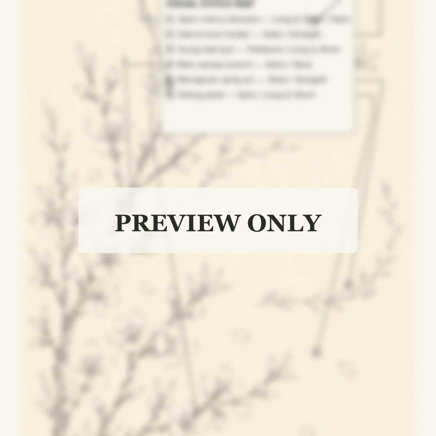 Almond Blossom Early Spring dmc colour palette preview for the digital hand embroidery pattern and stitch guide
