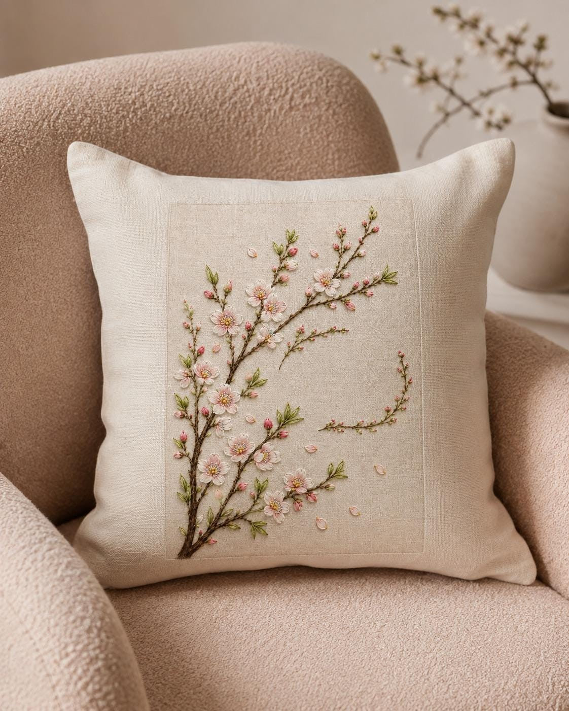 Almond Blossom Early Spring essential needlework handbook for the digital hand embroidery pattern and stitch guide