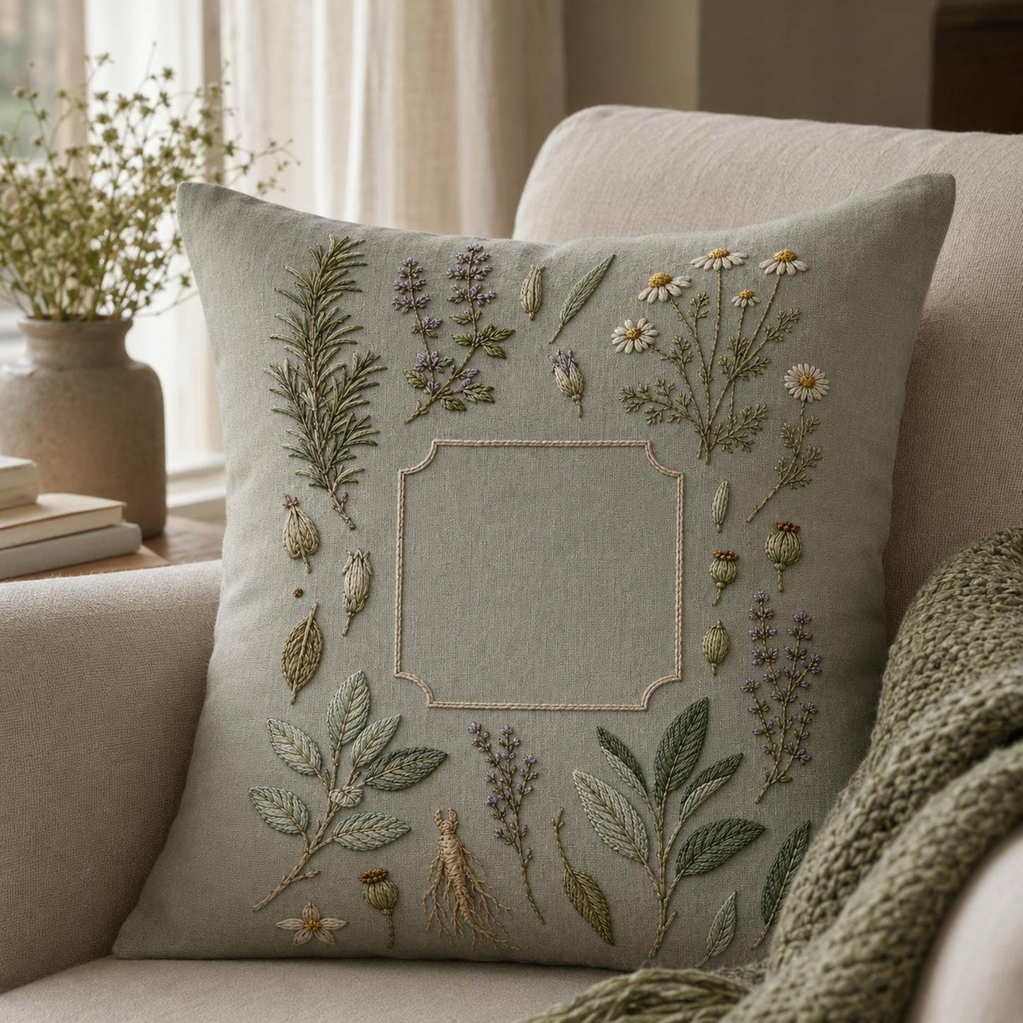 Apothecary Herb Study embroidered project idea for the digital hand embroidery pattern and stitch guide