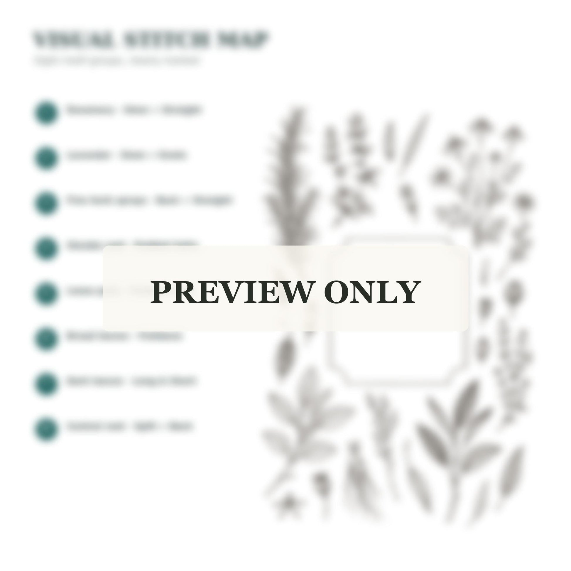 Apothecary Herb Study stitch guide preview for the digital hand embroidery pattern and stitch guide