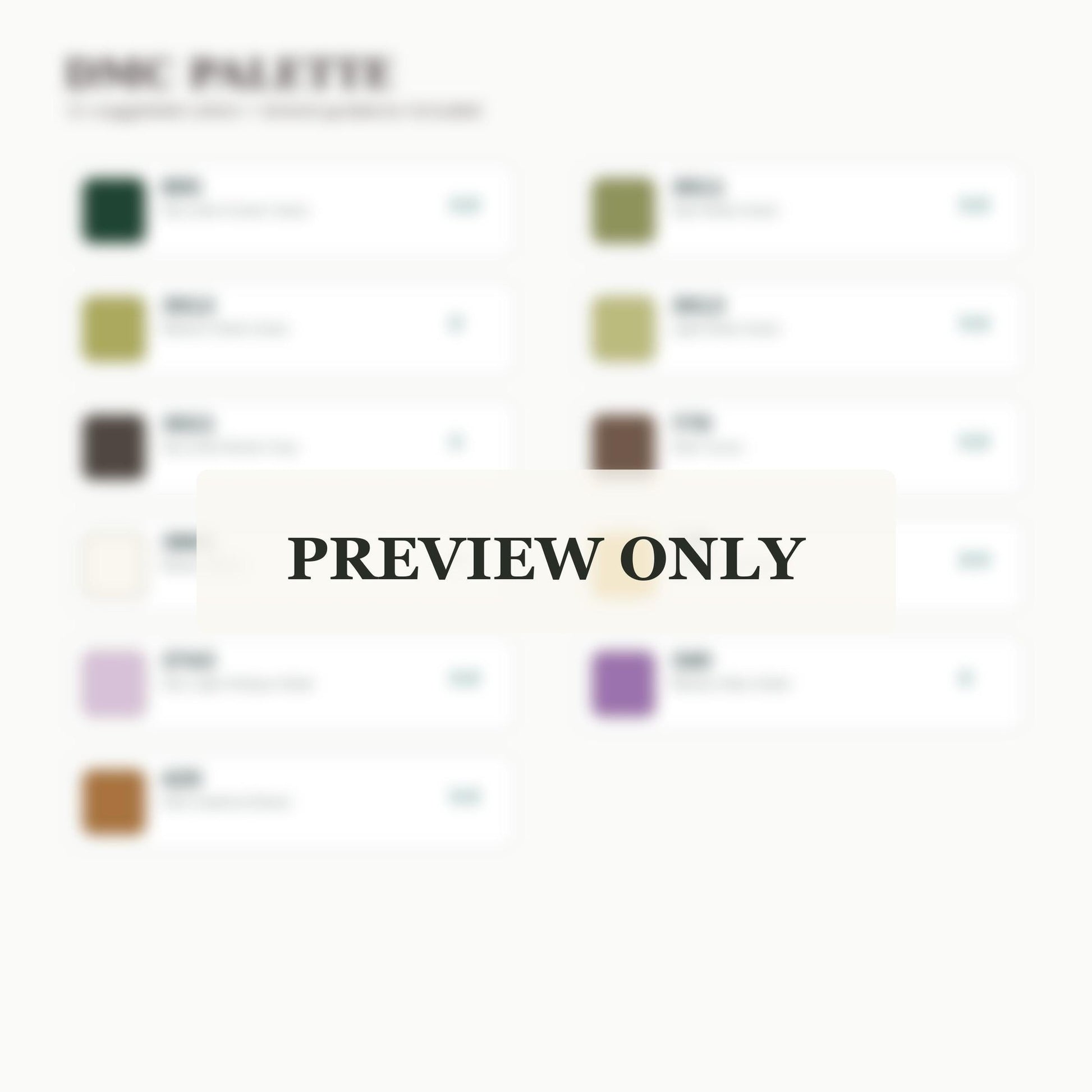 Apothecary Herb Study dmc colour palette preview for the digital hand embroidery pattern and stitch guide