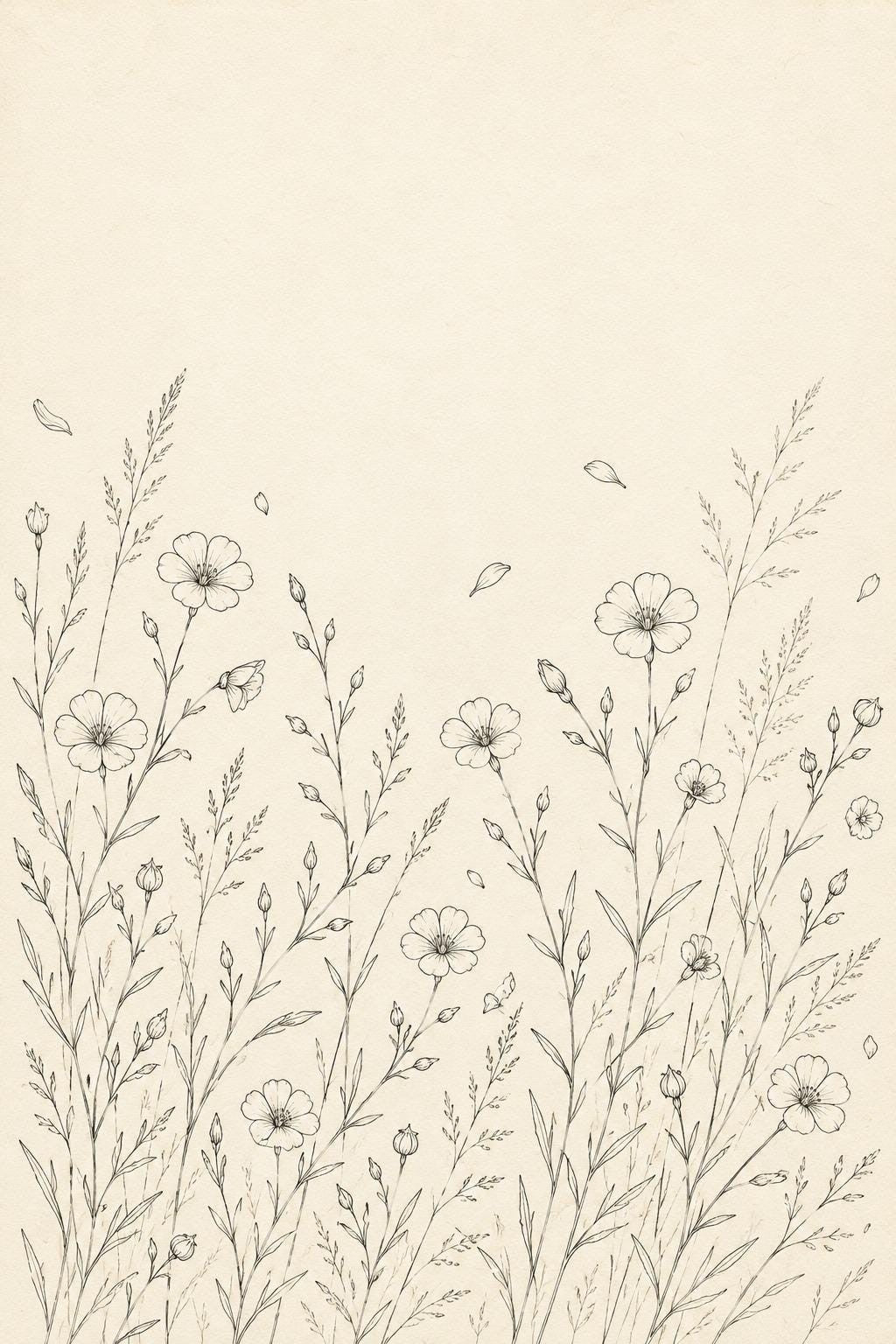 Blue Flax Meadow Thread transfer linework preview for the digital hand embroidery pattern and stitch guide