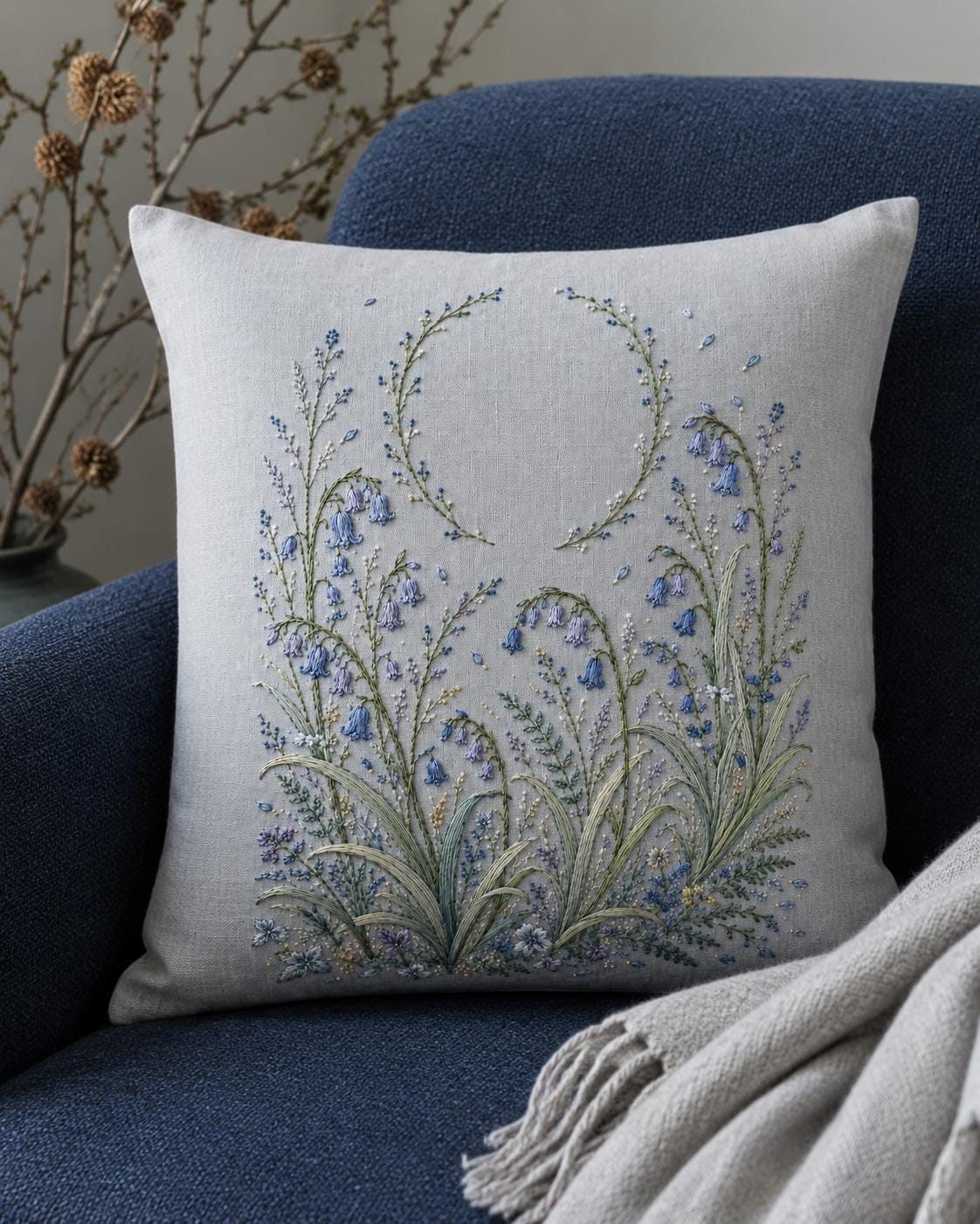 Bluebell Woodland Drift essential needlework handbook for the digital hand embroidery pattern and stitch guide