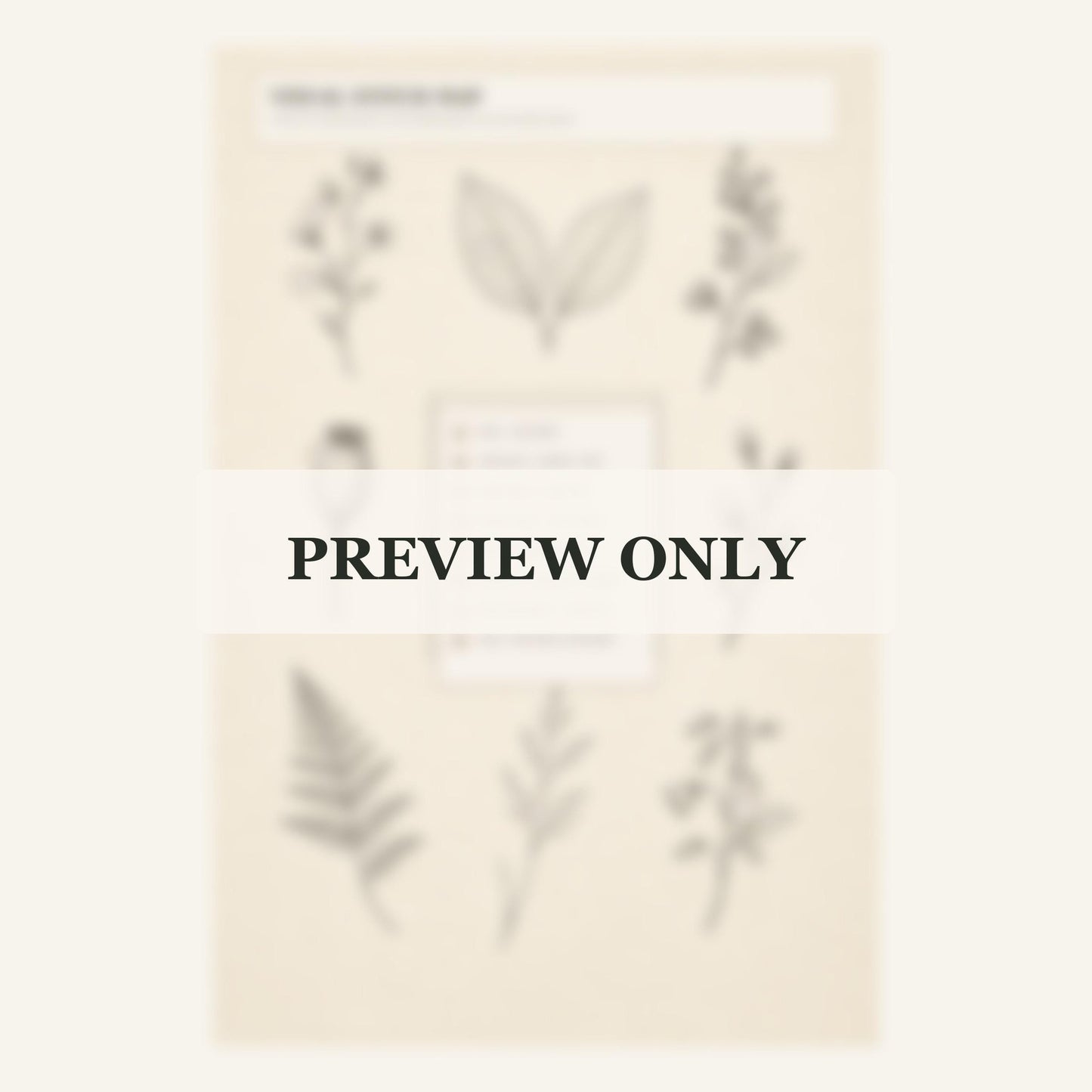 Botanical Specimen Grid stitch guide preview for the digital hand embroidery pattern and stitch guide