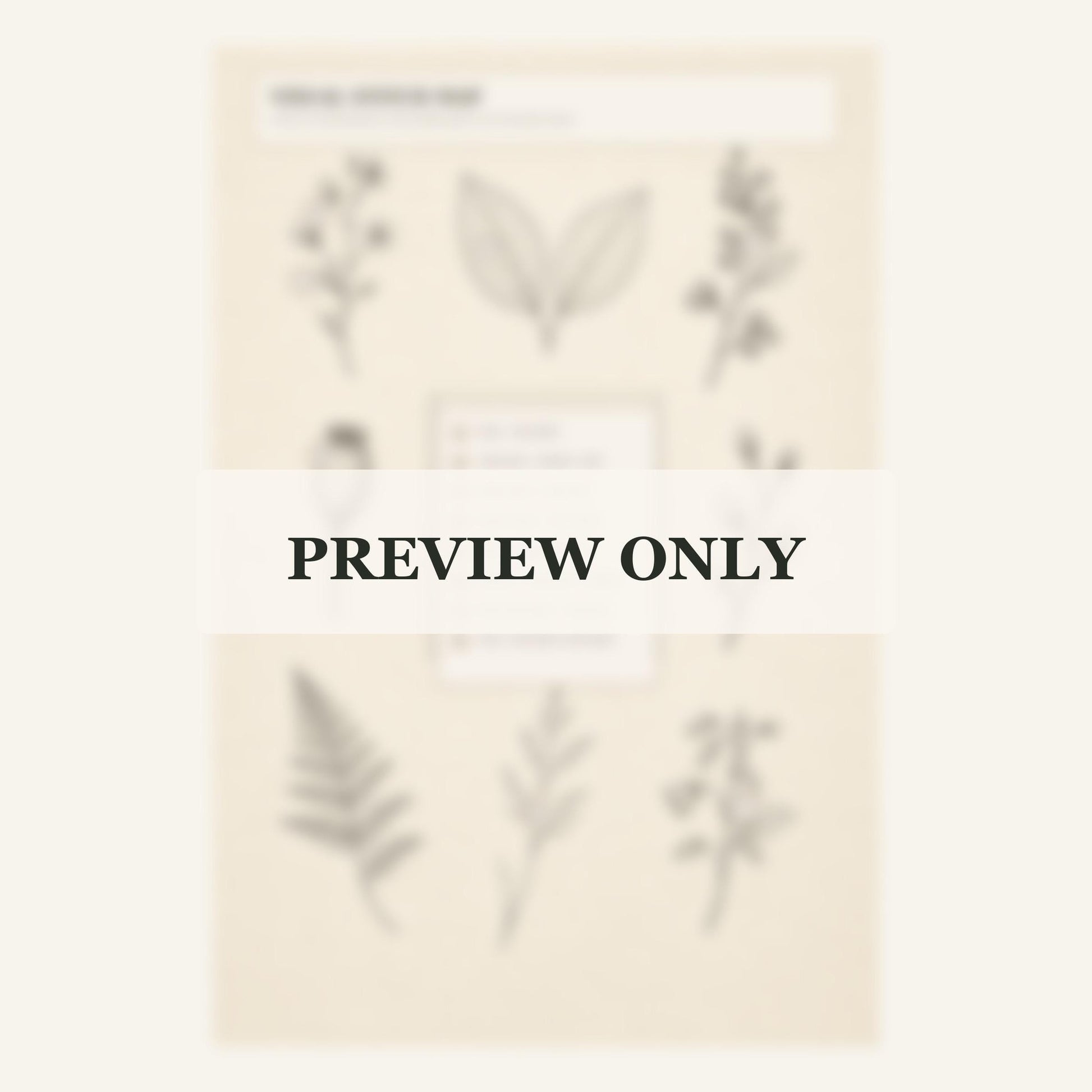 Botanical Specimen Grid stitch guide preview for the digital hand embroidery pattern and stitch guide