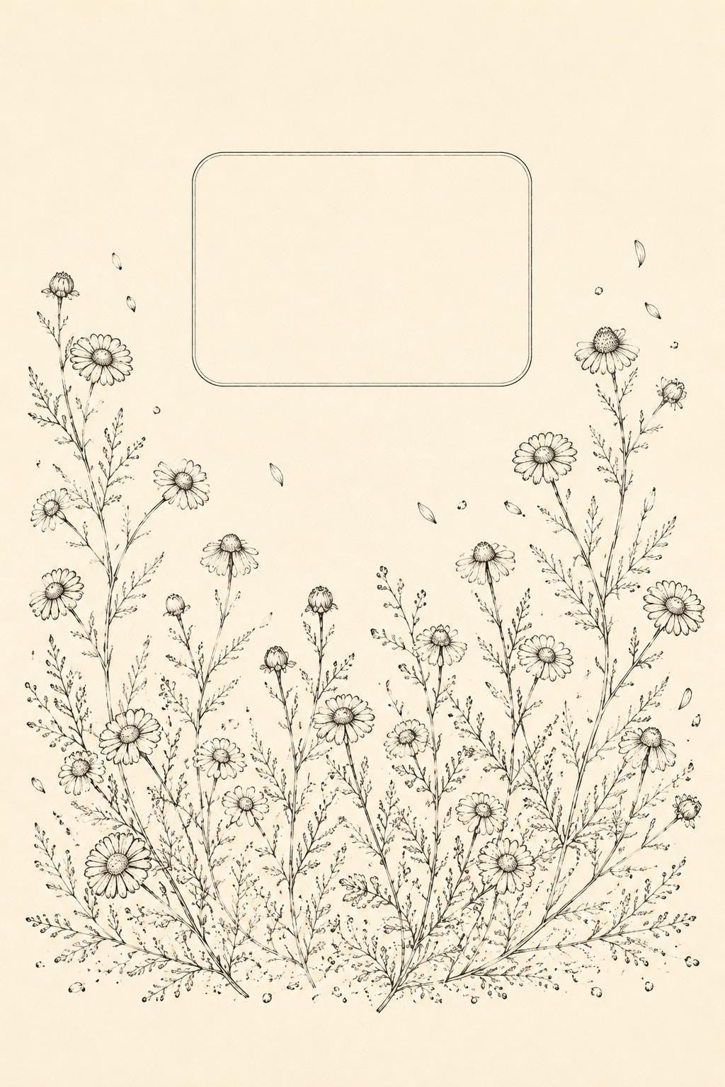 Chamomile Tea Cloth transfer linework preview for the digital hand embroidery pattern and stitch guide