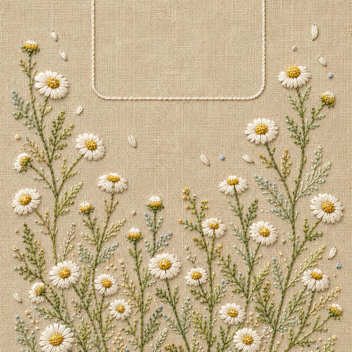 Chamomile Tea Cloth pattern edition overview for the digital hand embroidery pattern and stitch guide