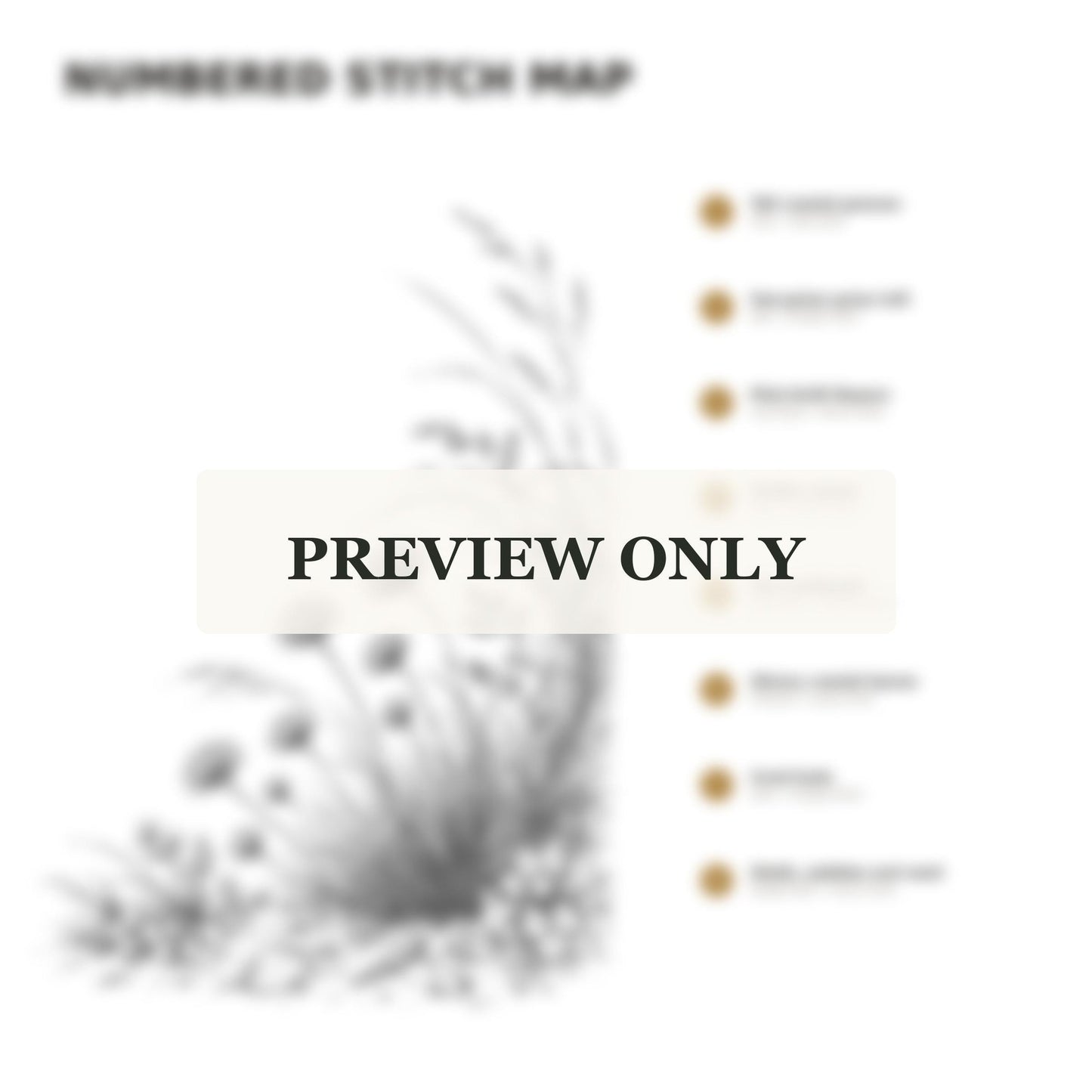 Coastal Botanical Linen stitch guide preview for the digital hand embroidery pattern and stitch guide