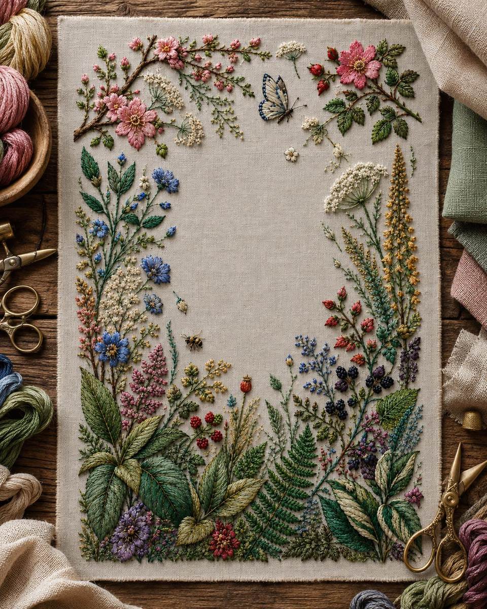 Complete Botanical Studies additional project reference for the digital hand embroidery pattern and stitch guide