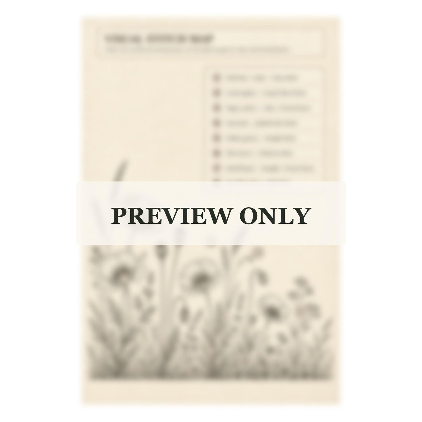 Coral Poppy Field Strip stitch guide preview for the digital hand embroidery pattern and stitch guide