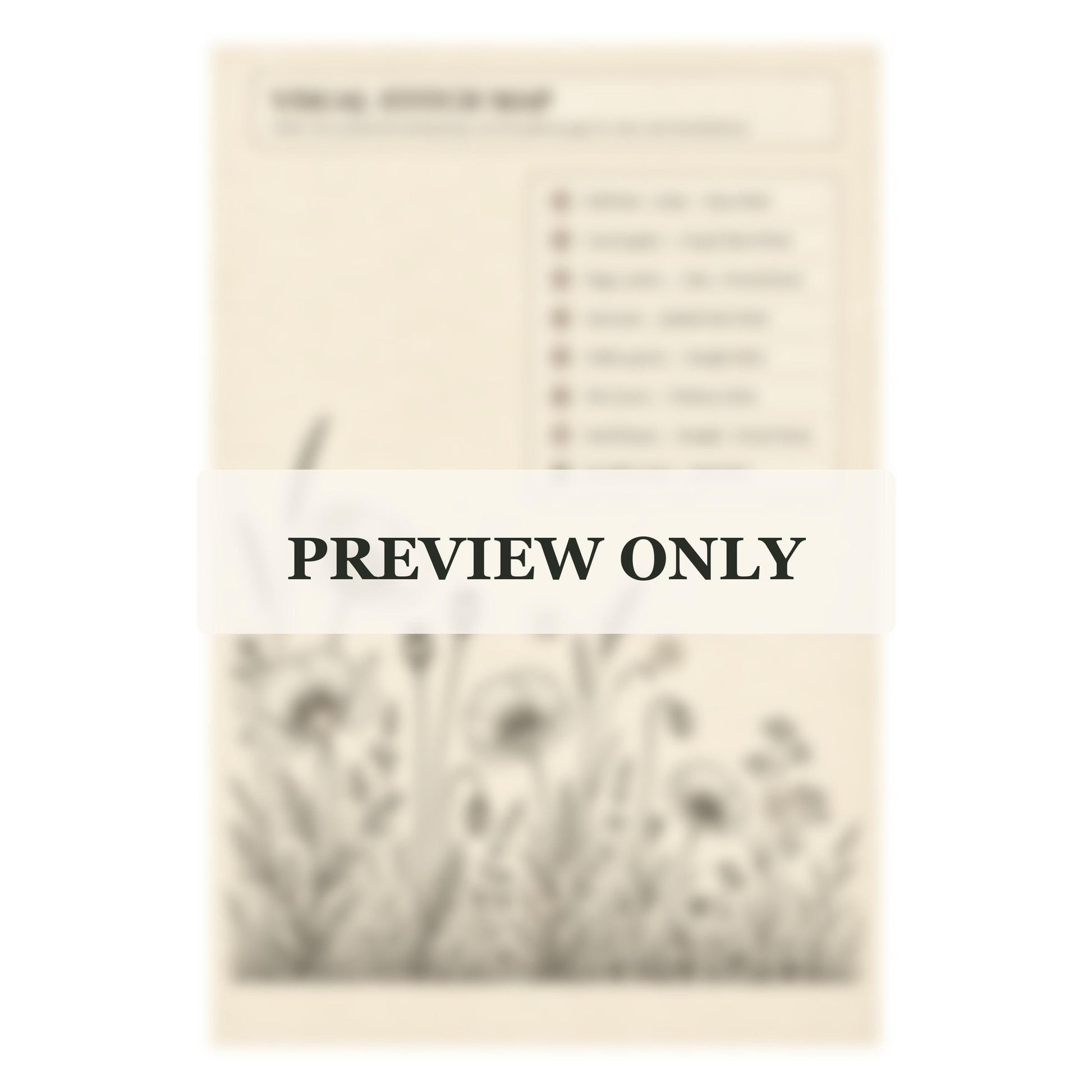 Coral Poppy Field Strip stitch guide preview for the digital hand embroidery pattern and stitch guide
