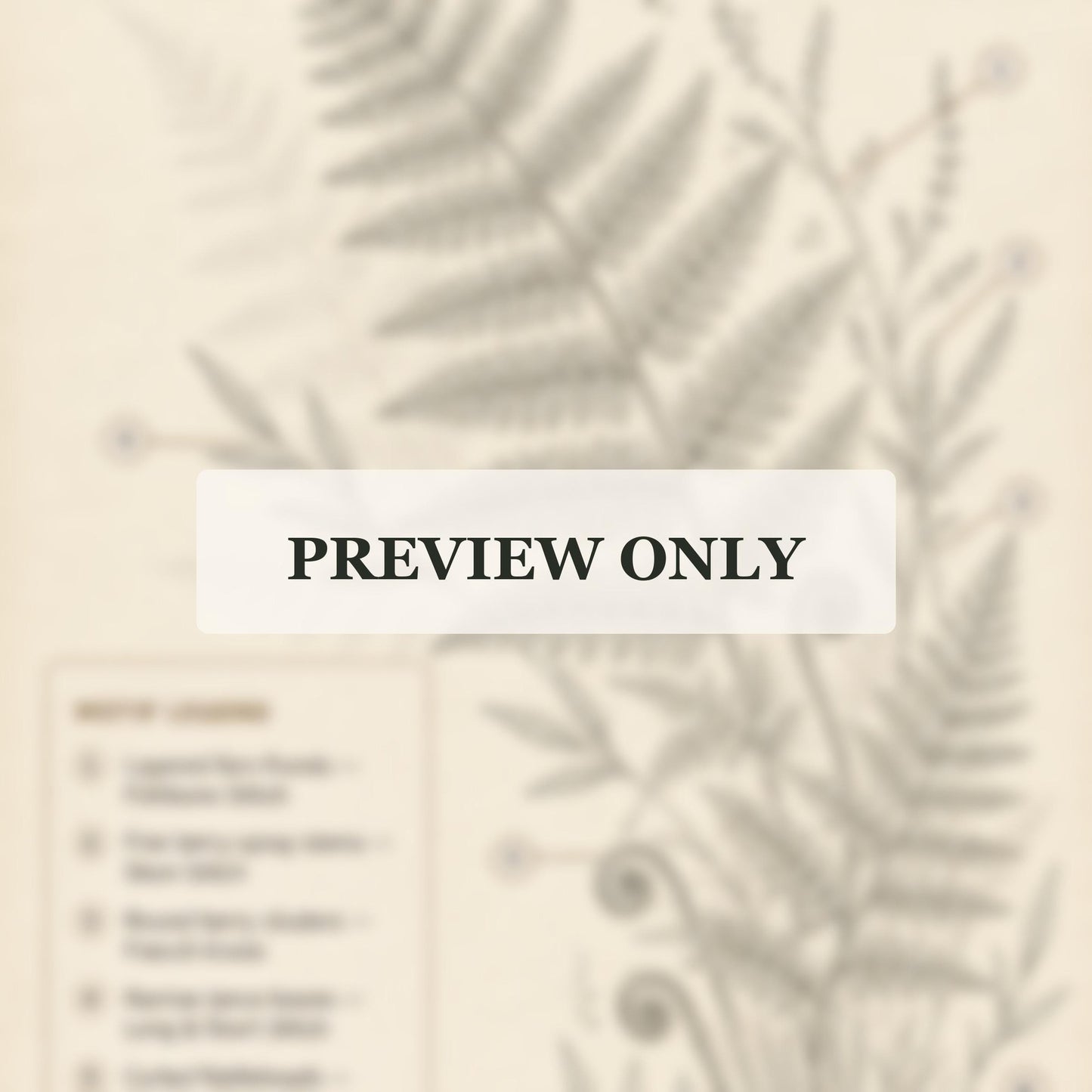 Dark Teal Fern Shadow stitch guide preview for the digital hand embroidery pattern and stitch guide