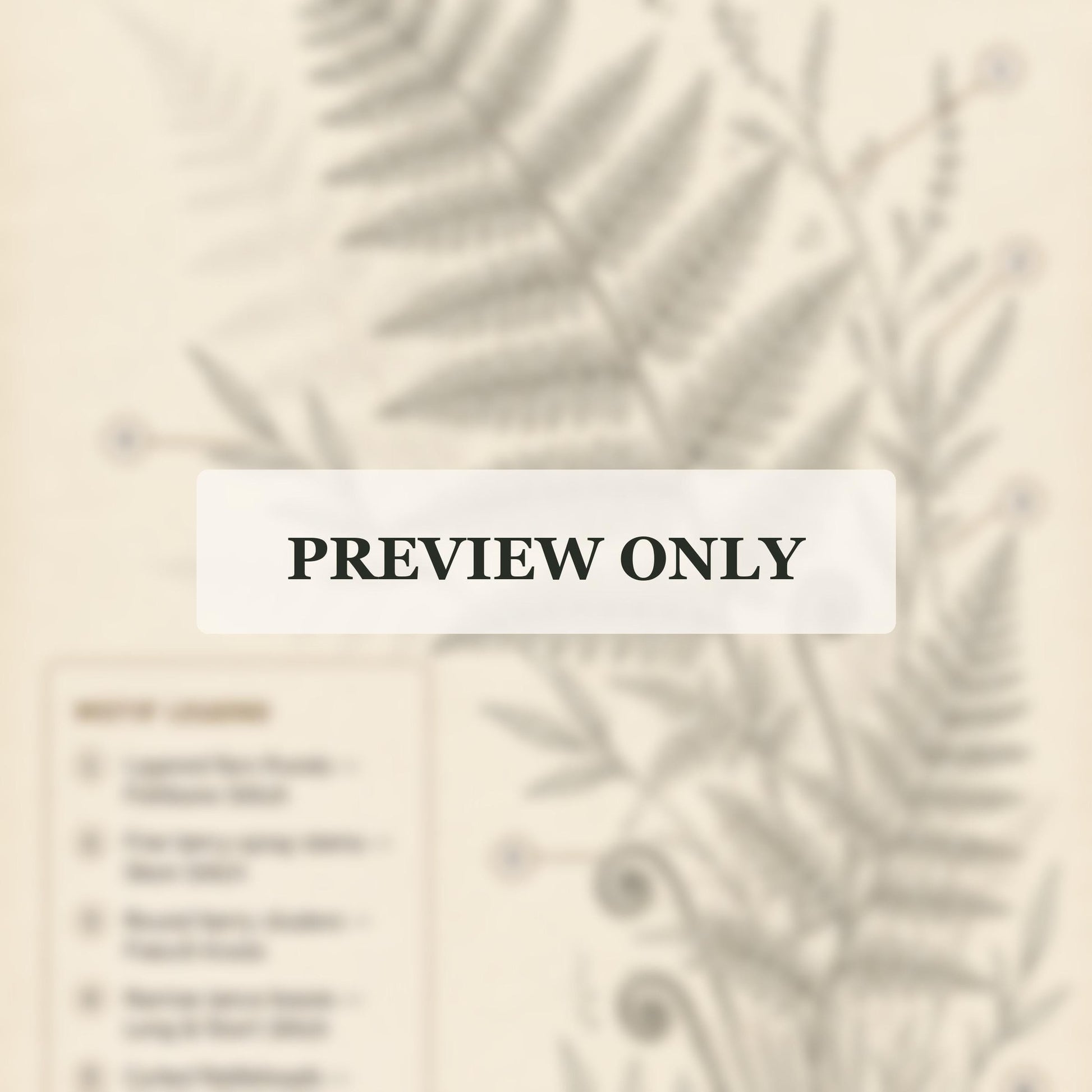 Dark Teal Fern Shadow stitch guide preview for the digital hand embroidery pattern and stitch guide