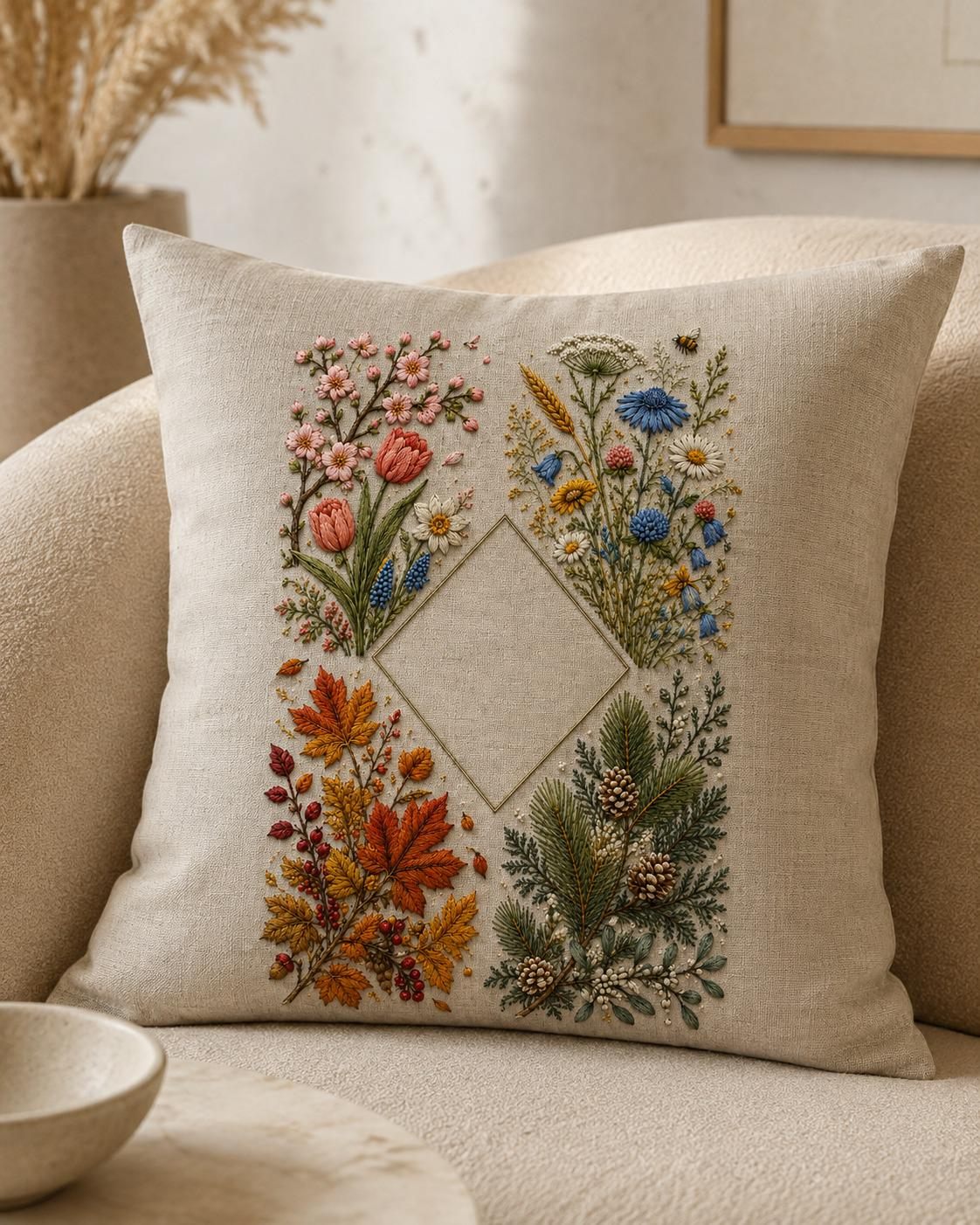 Four Gardens Botanical Sampler essential needlework handbook for the digital hand embroidery pattern and stitch guide