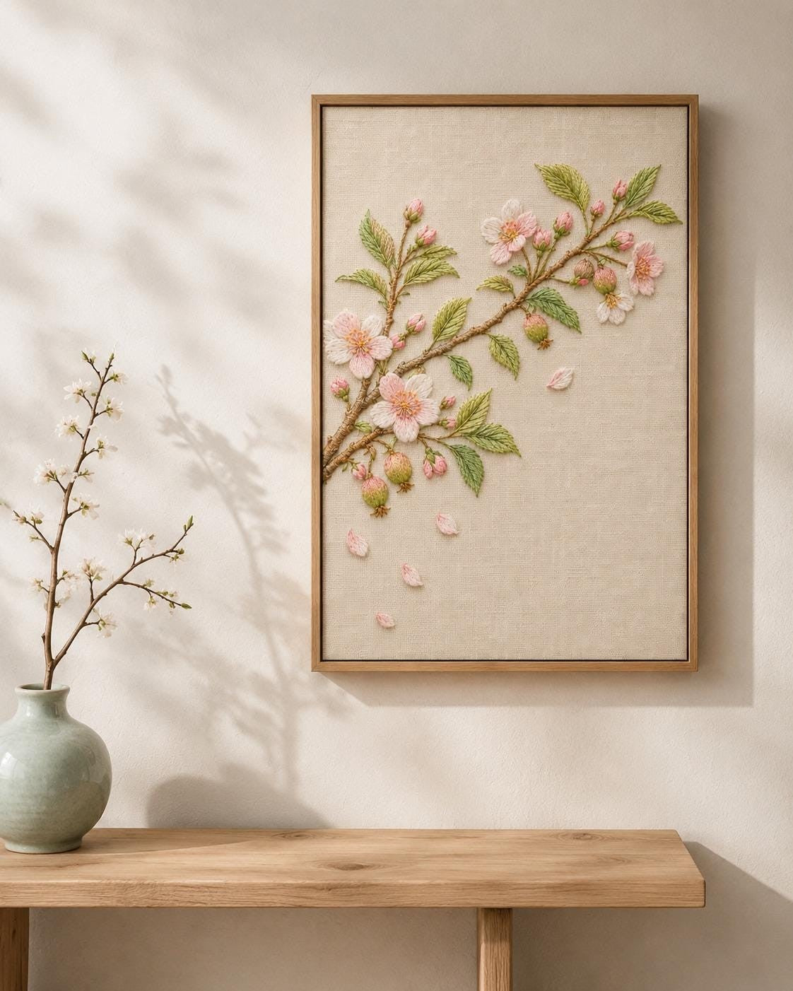 Fruit Blossom Branch stitch guide preview for the digital hand embroidery pattern and stitch guide