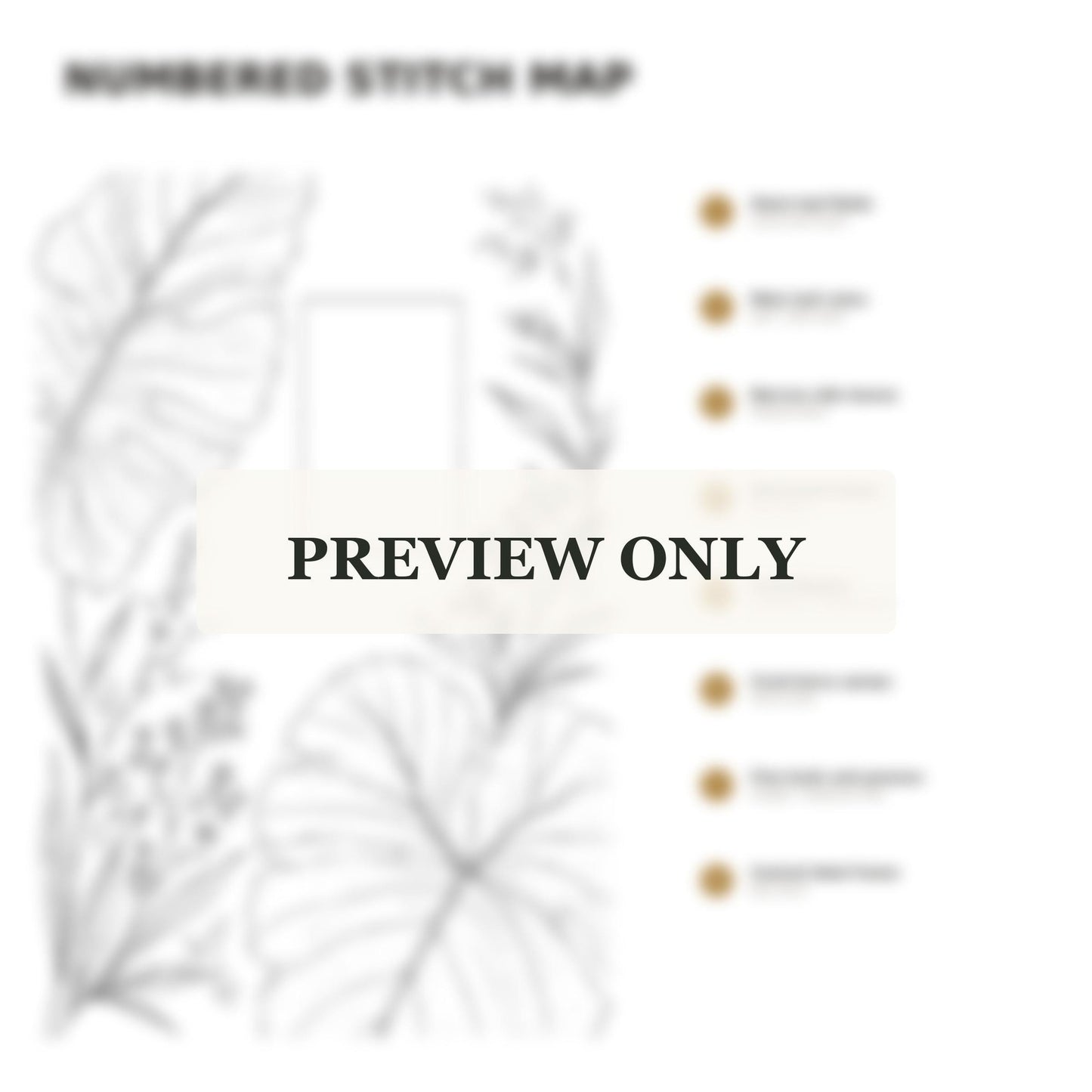 Giant Leaf Shadow stitch guide preview for the digital hand embroidery pattern and stitch guide