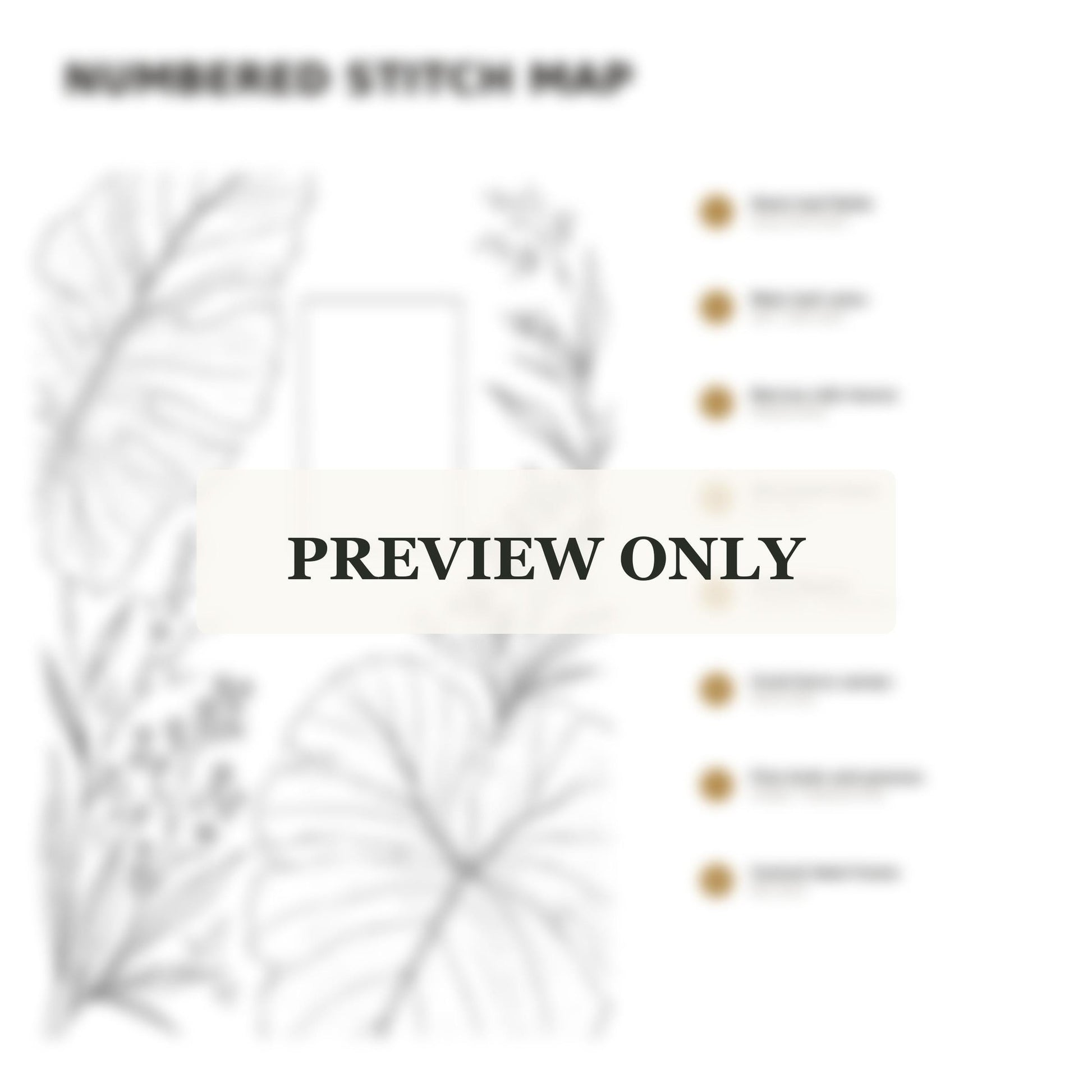 Giant Leaf Shadow stitch guide preview for the digital hand embroidery pattern and stitch guide