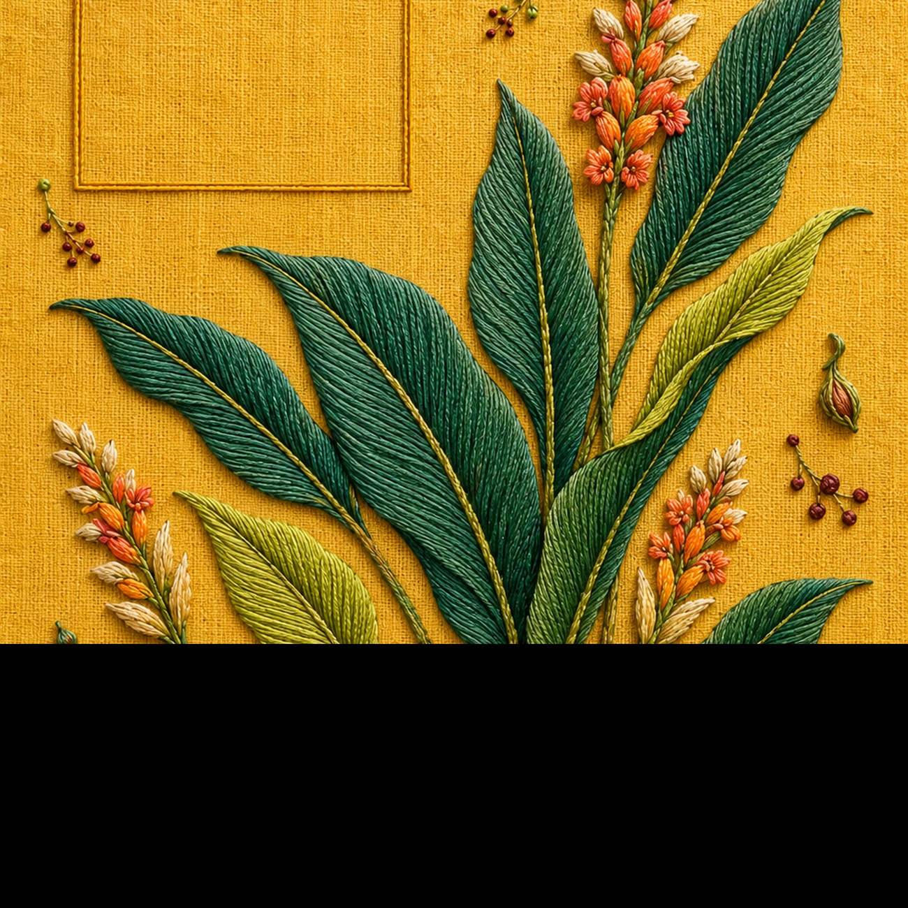 Ginger Turmeric Root Garden pattern edition overview for the digital hand embroidery pattern and stitch guide